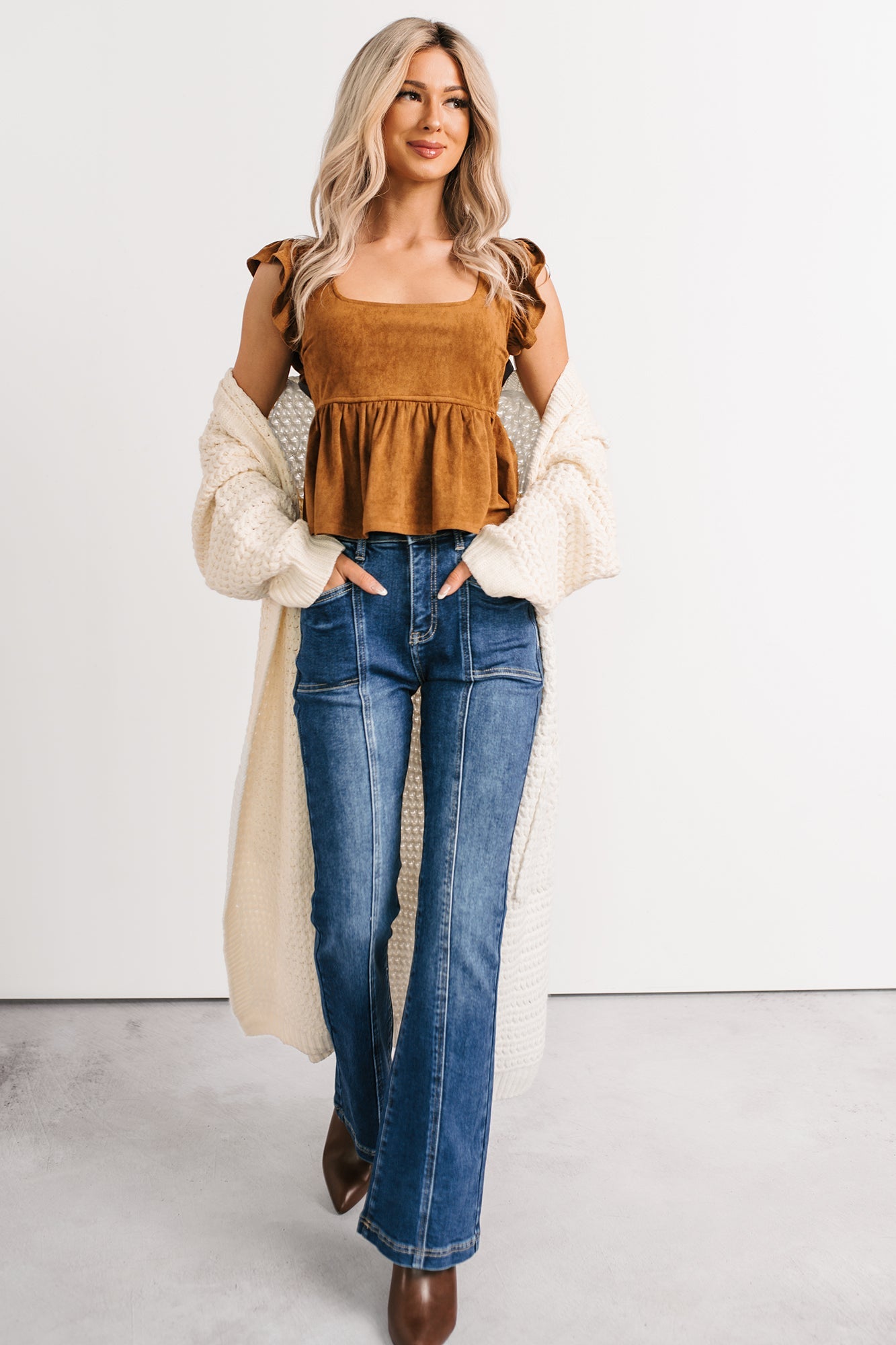 Alvin Tummy Control Boot-Cut Saige Denim Jeans (Dark)