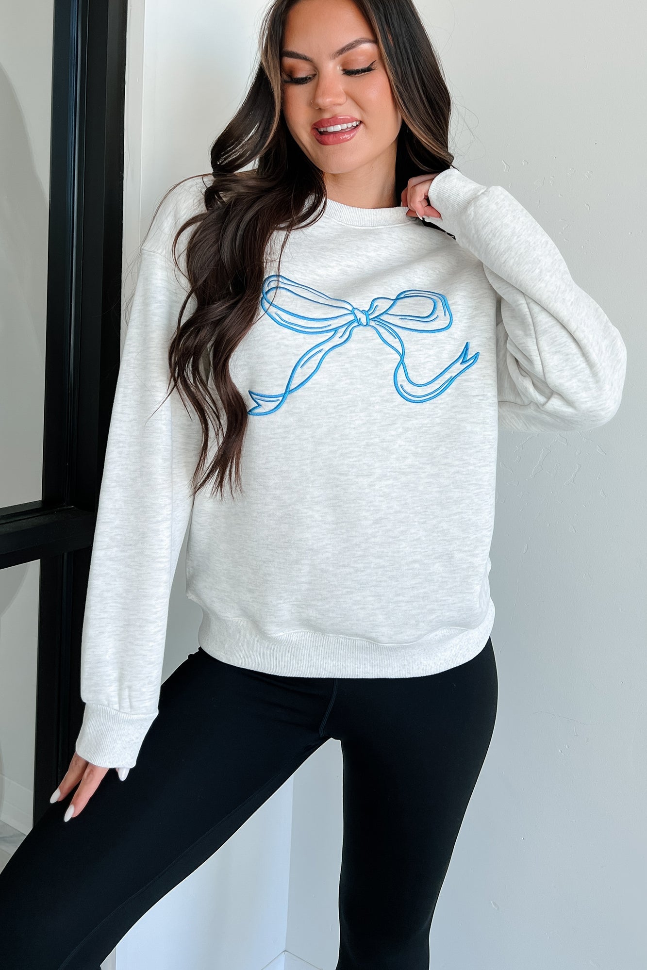 Forever The Cutest Embroidered Sweatshirt (Heather Grey)