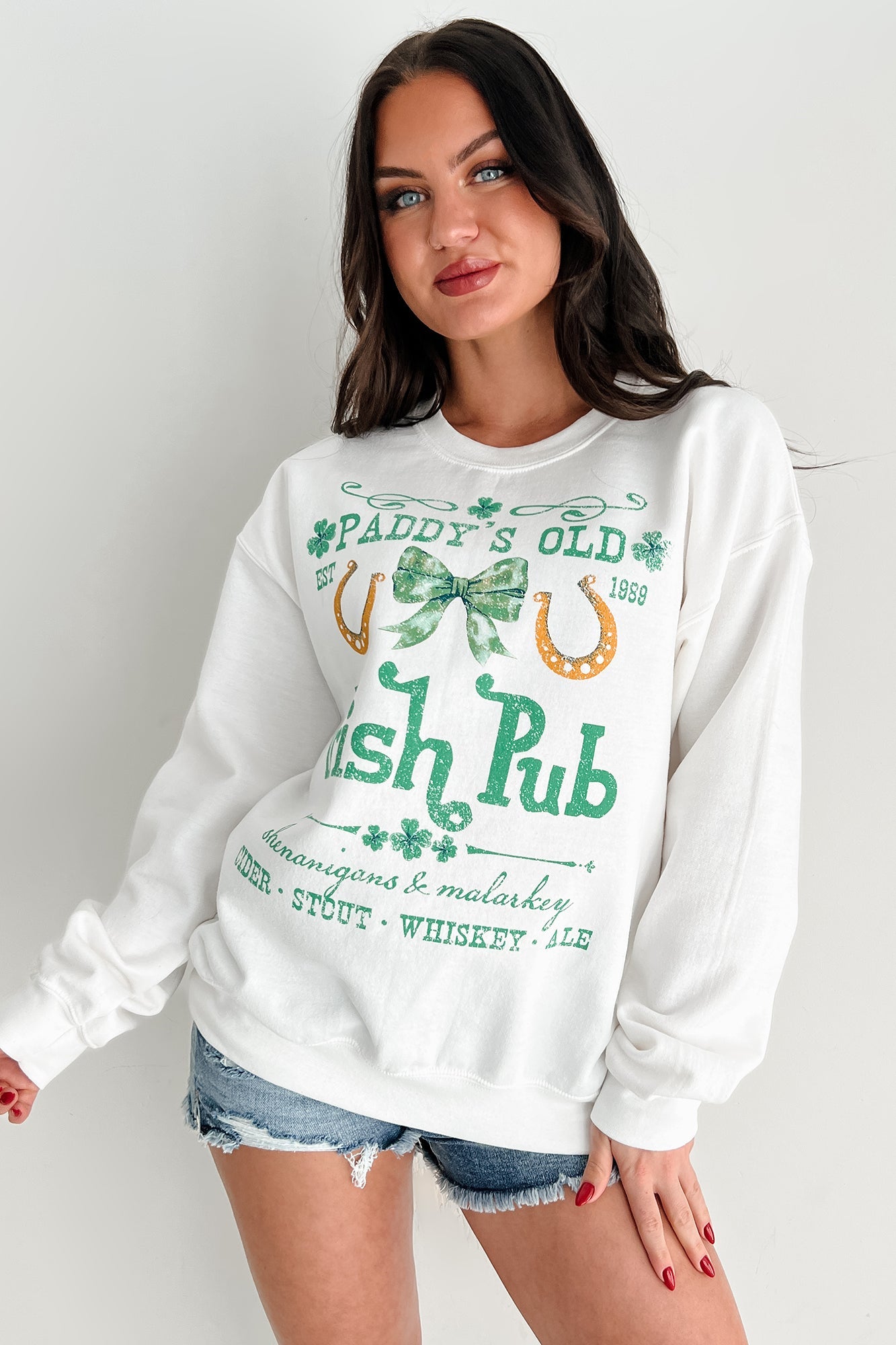 Paddy's Irish Pub Graphic Sweatshirt (White)