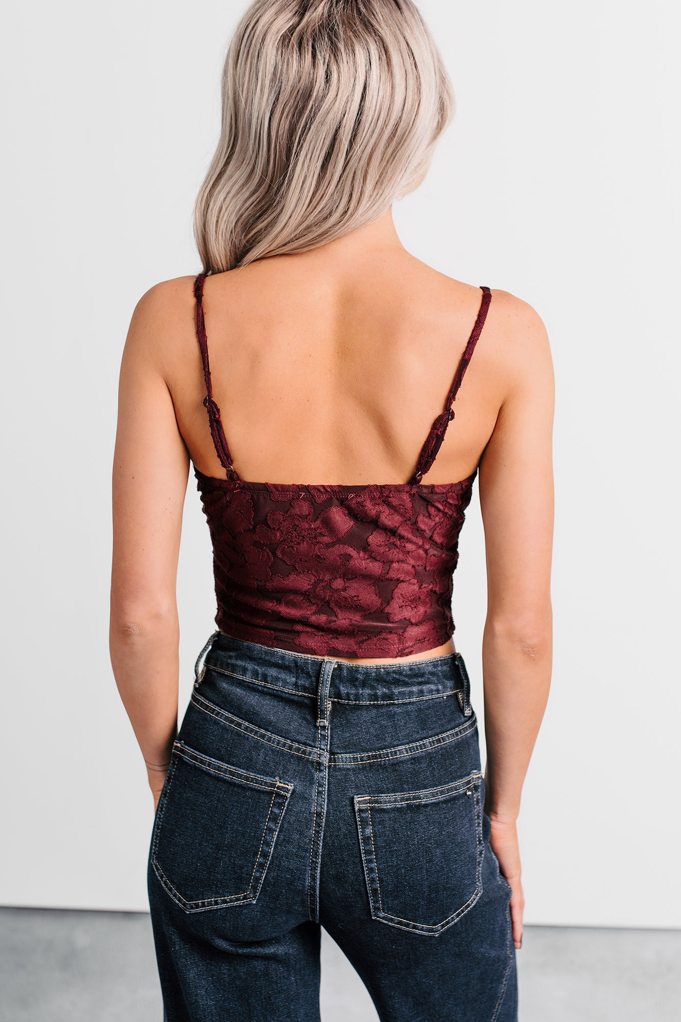 Urban Darling Floral Corset Crop Top (Burgundy)