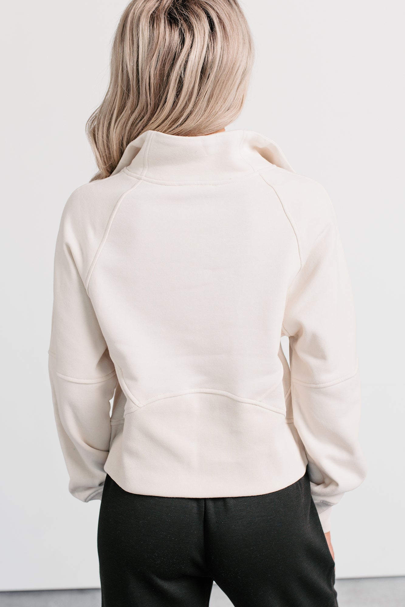 Quiet As Clouds Half-Zip Sweatshirt (Sand Beige)