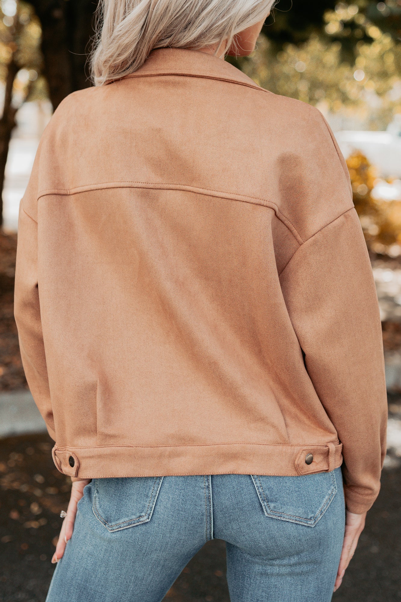 Feeling Jaded Faux Suede Moto Jacket (Camel)