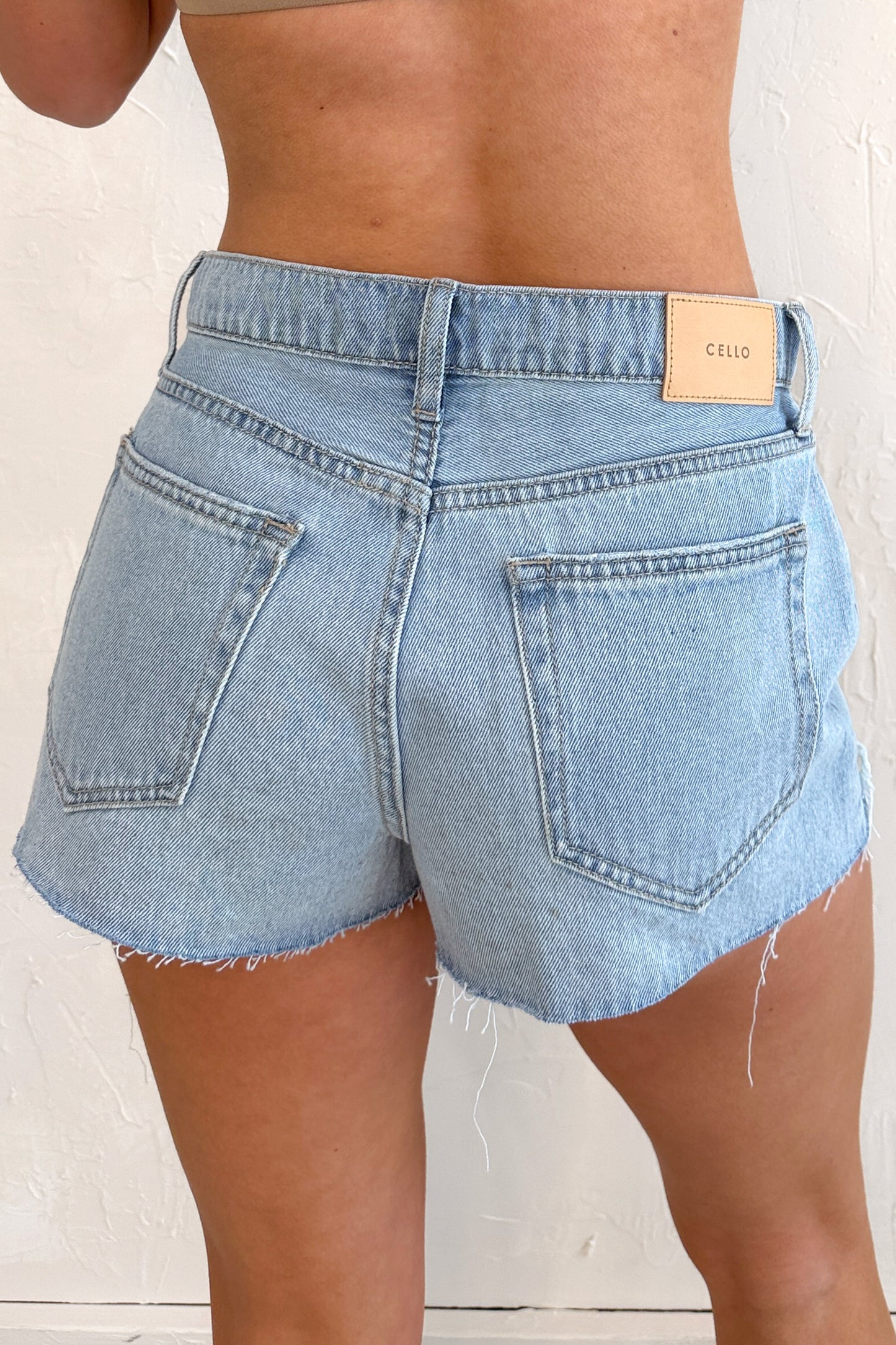 Auston High Rise Distressed Cello Shorts (Super Light)