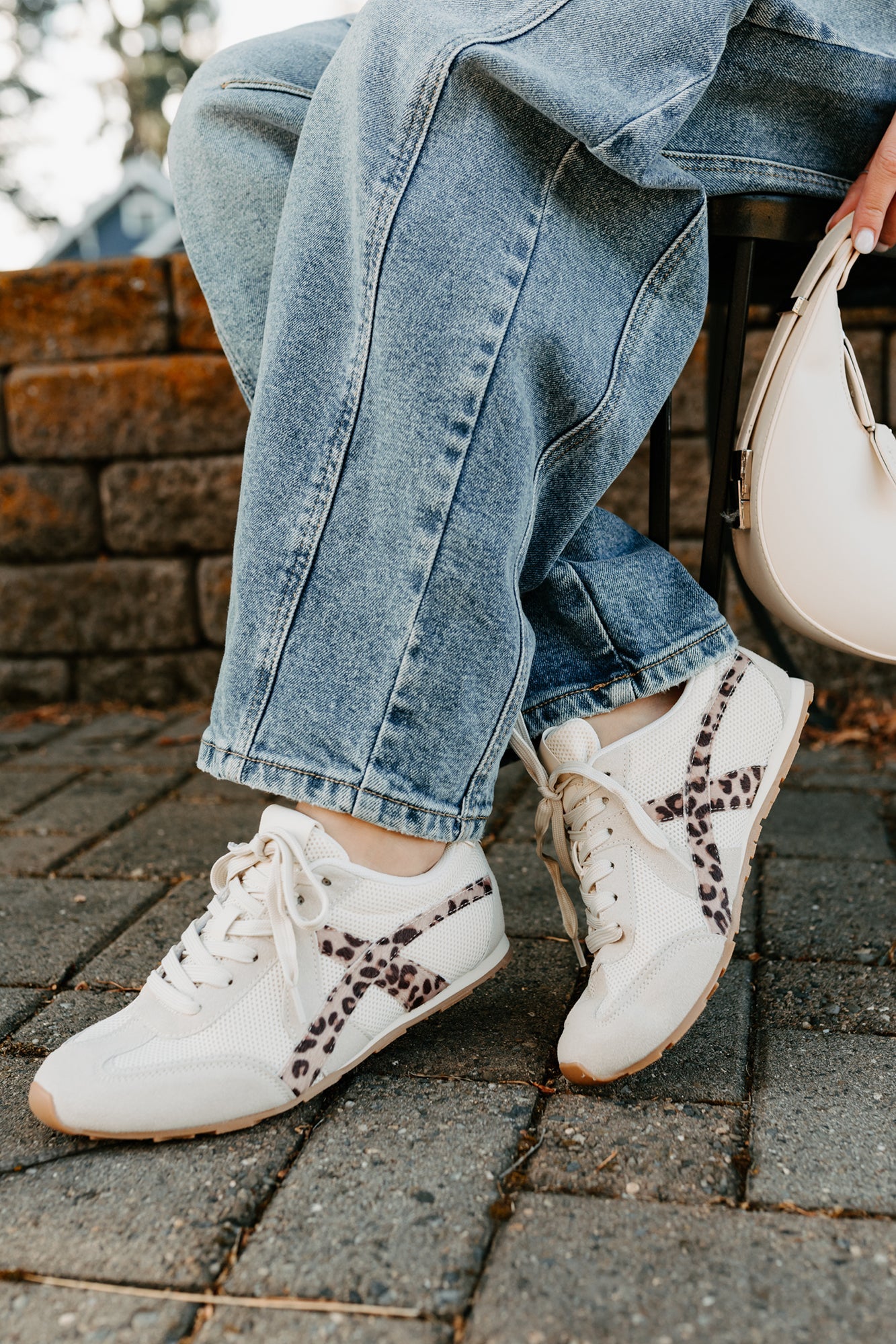 Chase The Wins Lace-Up Mesh Sneakers (Leopard)