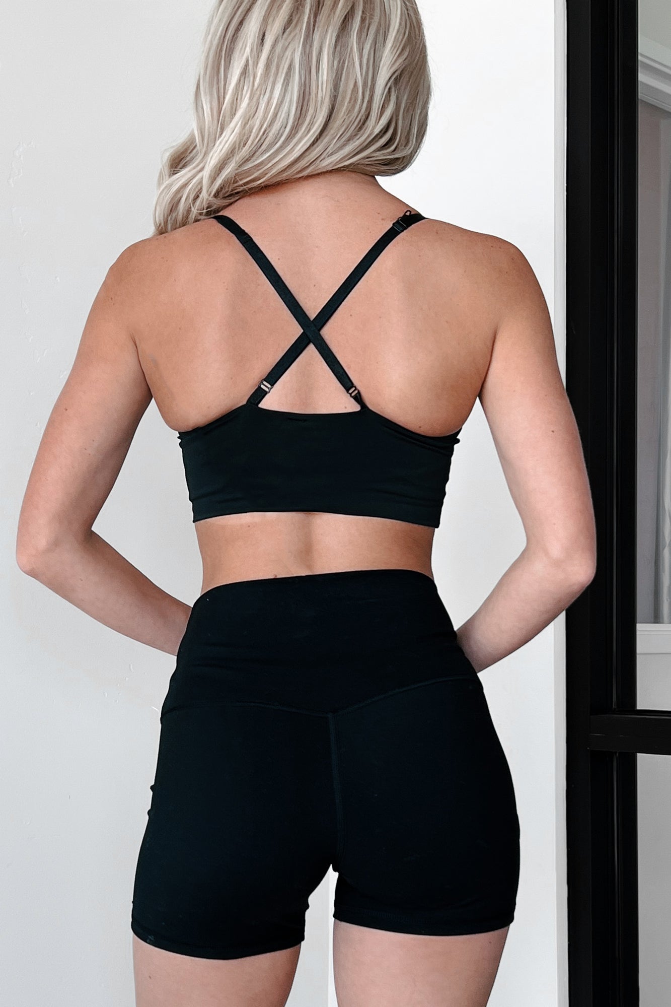 Layla Shirred Bralette Top (Black)