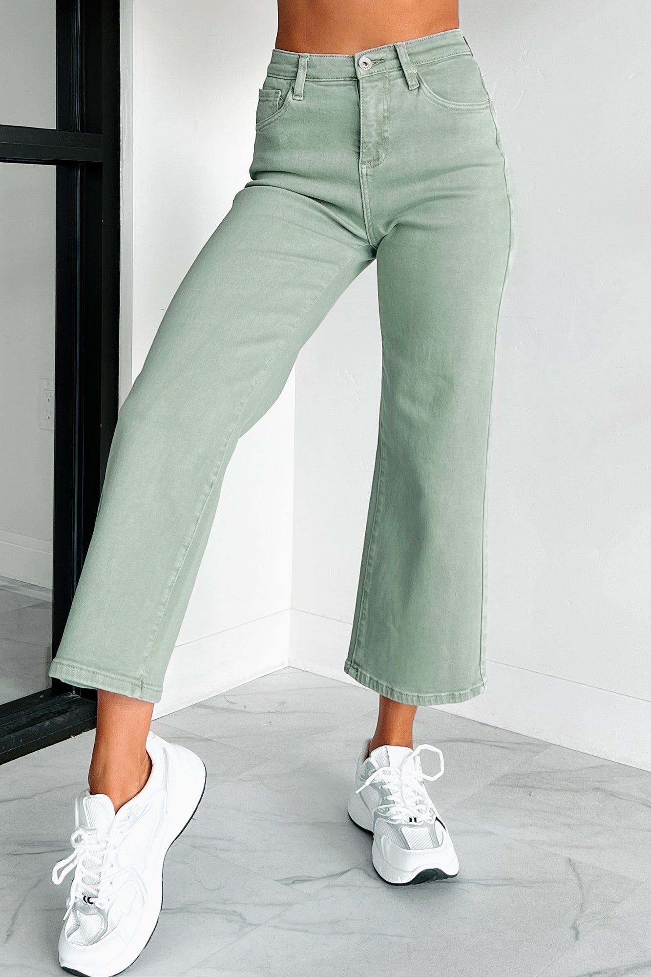 Cincinnati High Rise Tummy Control Special A Crop Jeans (Olive)