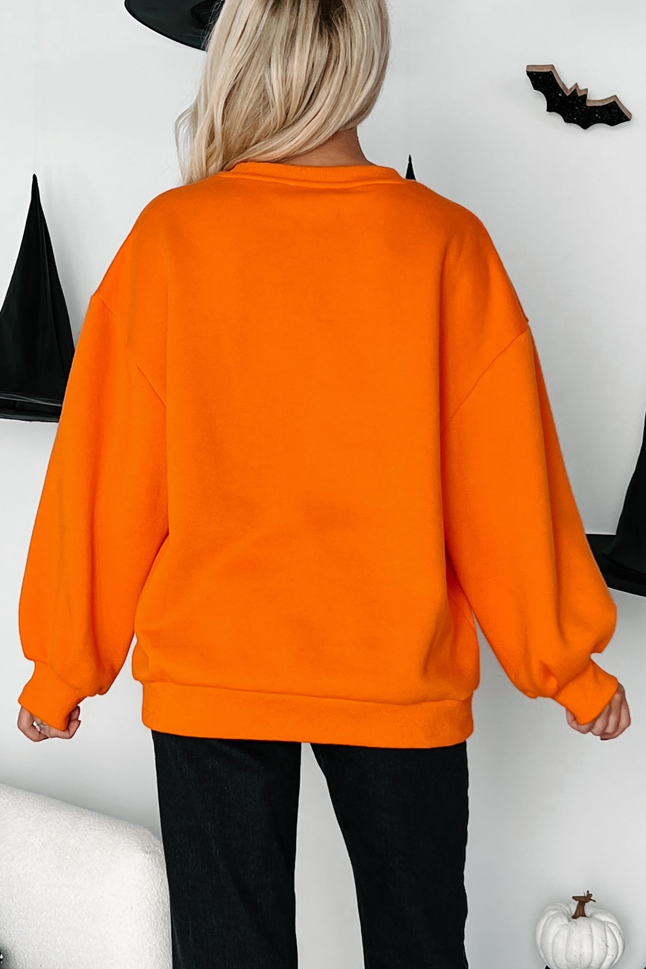 Dancing Critters Sequin Halloween Crewneck (Pumpkin)