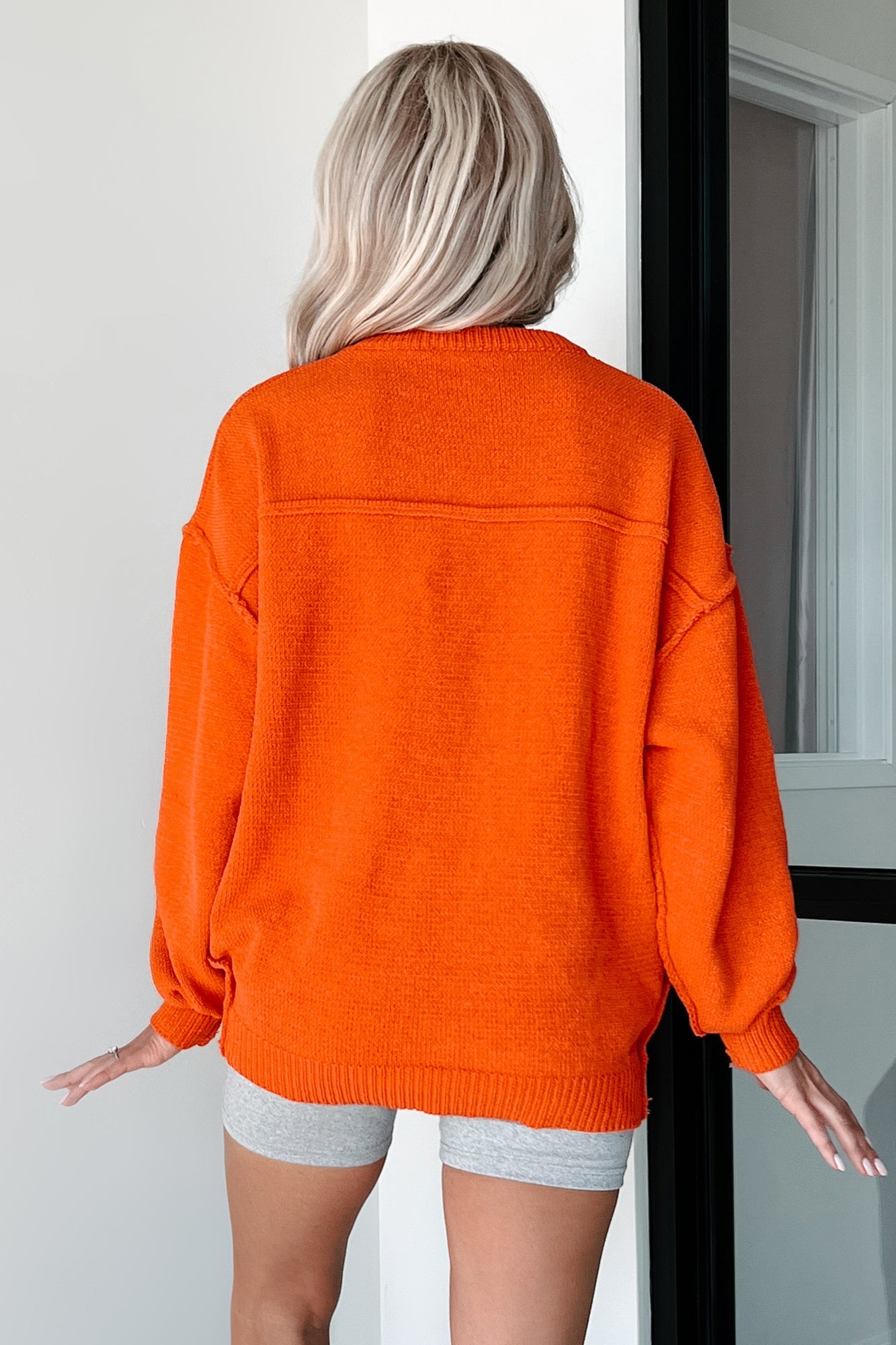 Favored For Fall Oversized Sweater (Coral Orange)