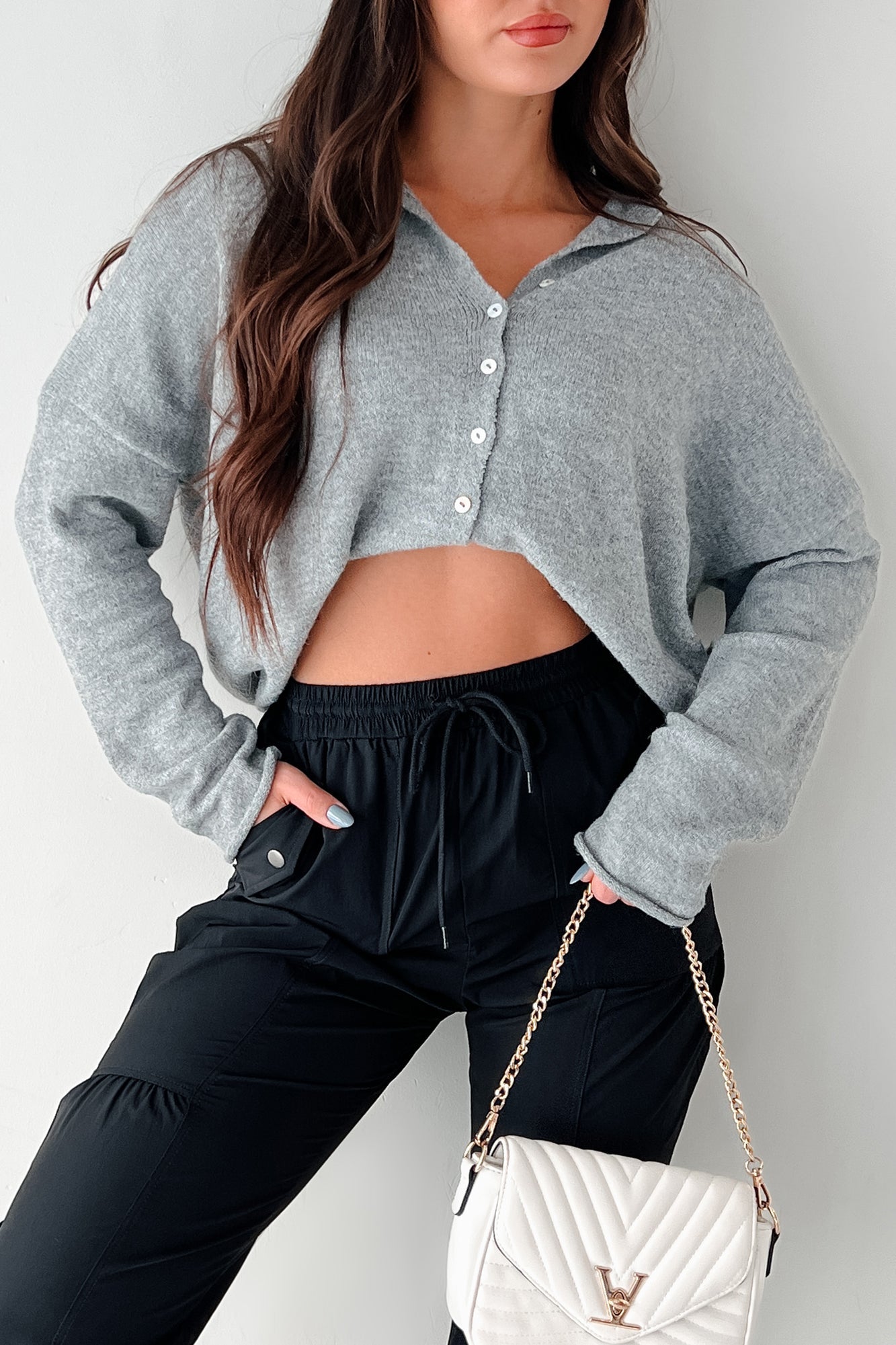 Henrik Lightweight Button Cardigan (Heather Grey)
