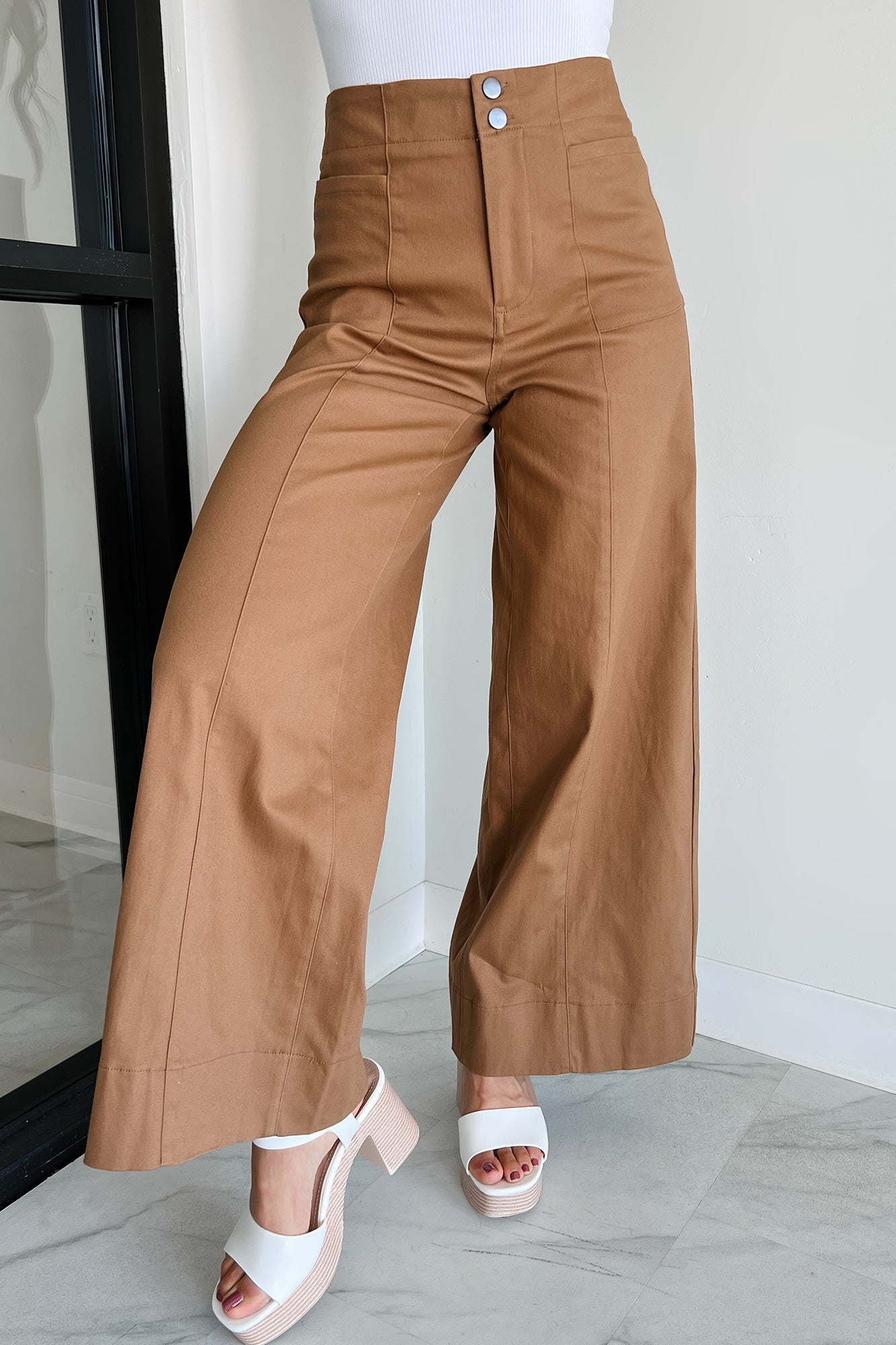 Just The Truth Wide Leg Pants (Camel)