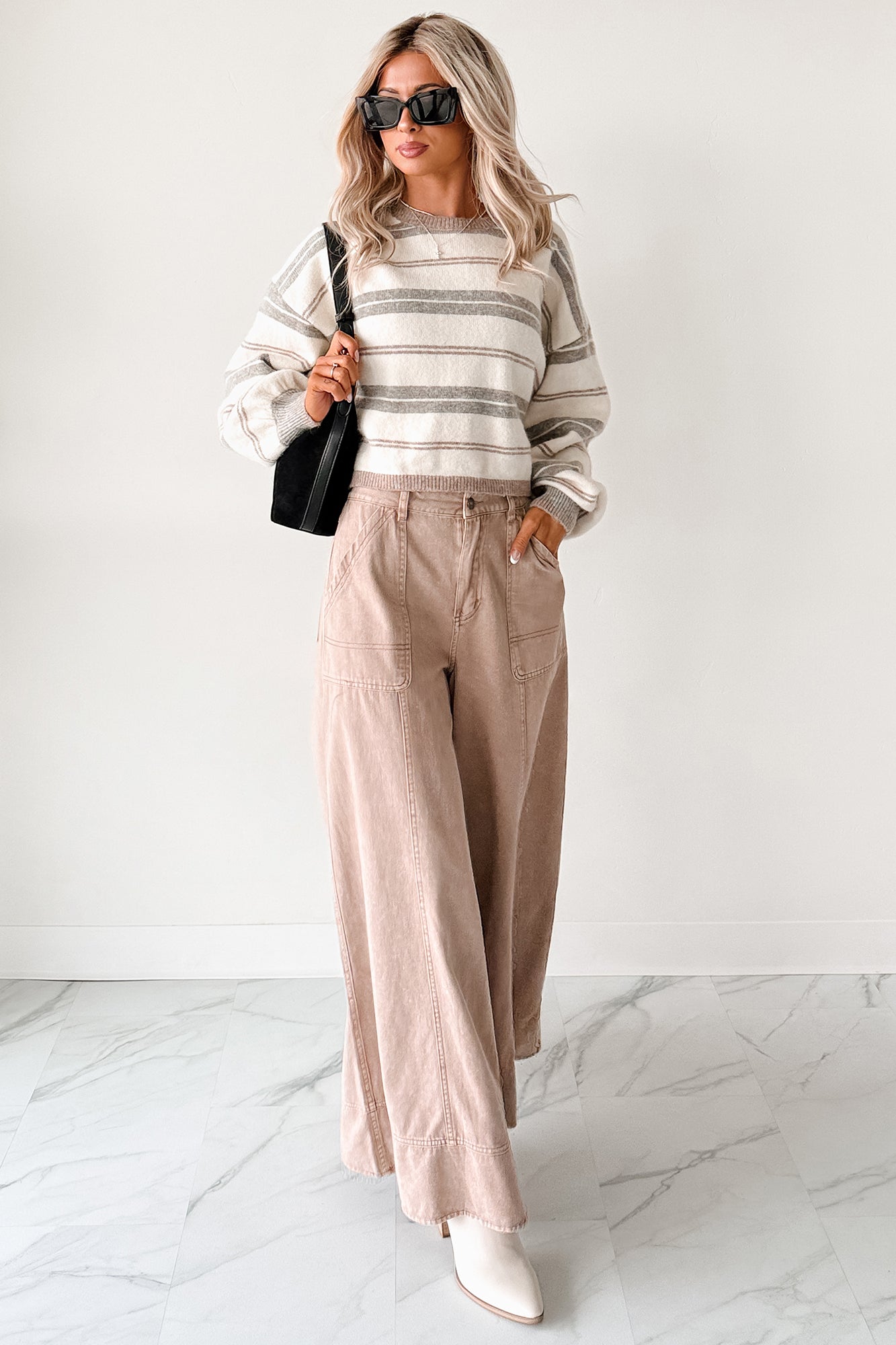 Norris Ultra Wide Leg Mustard Seed Jeans (Mocha Mousse)