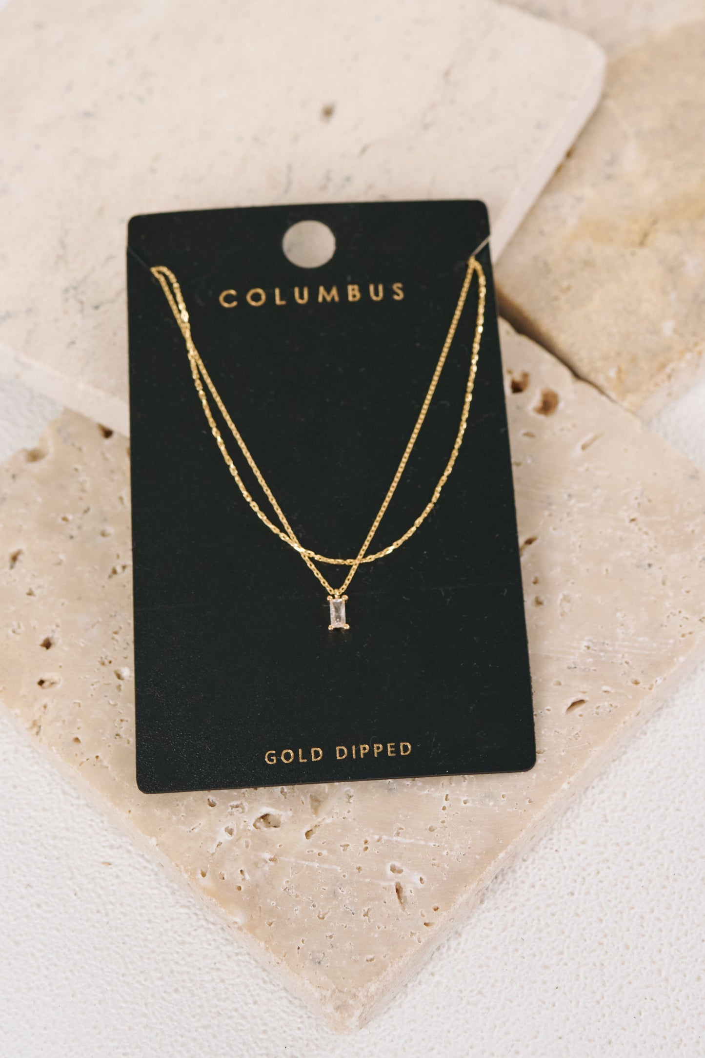 Glam Signal Layered Dainty Pendant Necklace (Gold)