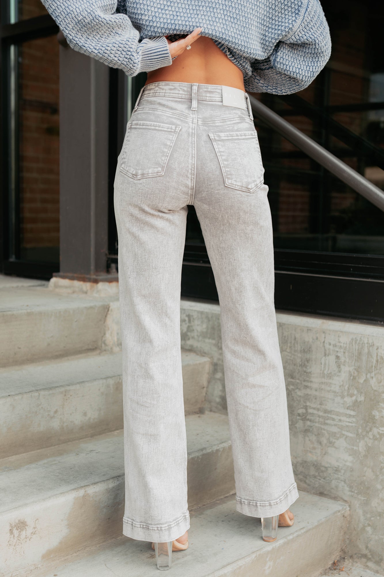 Haven Tummy Control Saige Denim Straight Jeans (Silver Grey)