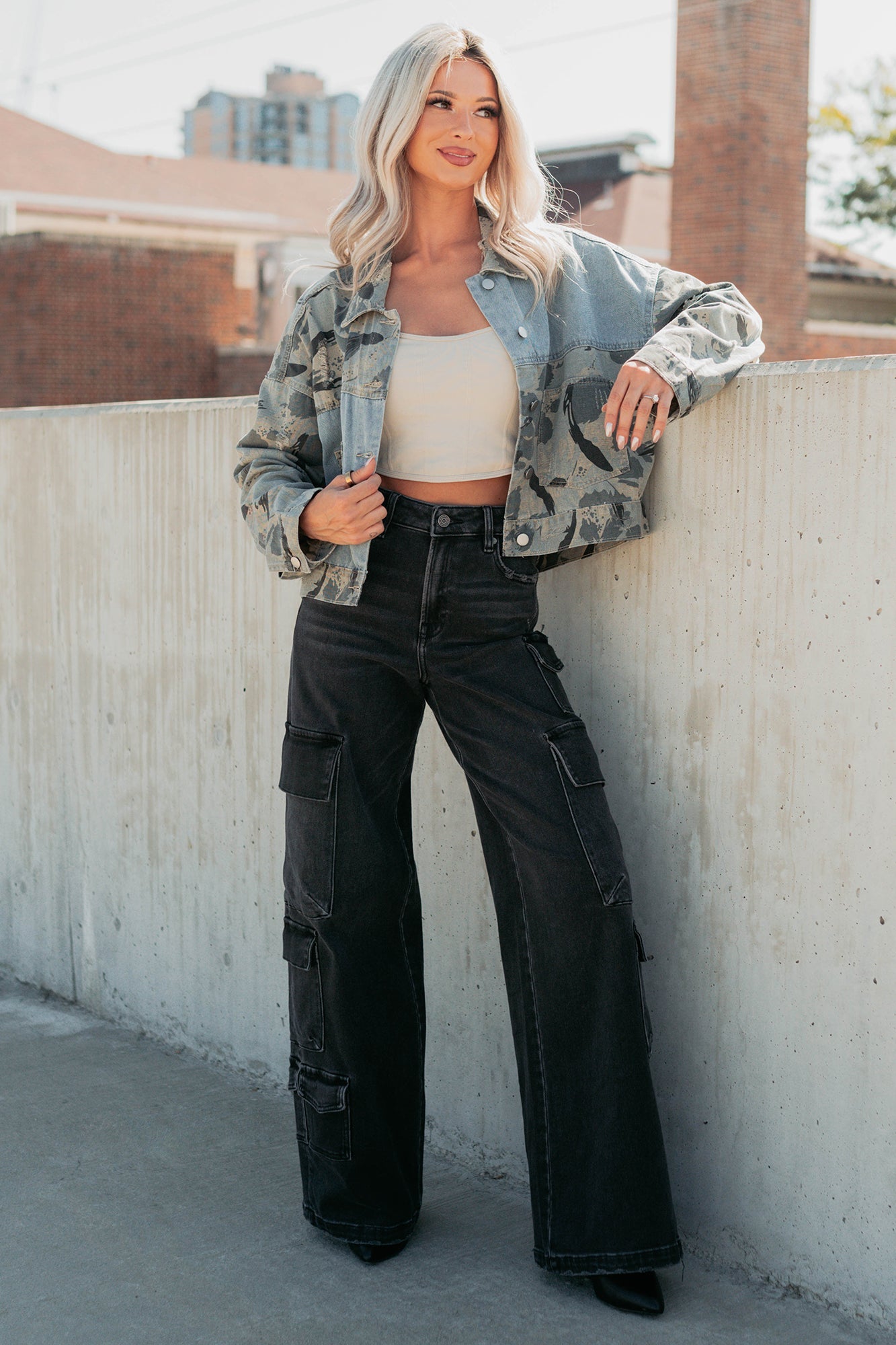 Built To Win Distressed Denim POL Jacket (Vintage Camo)