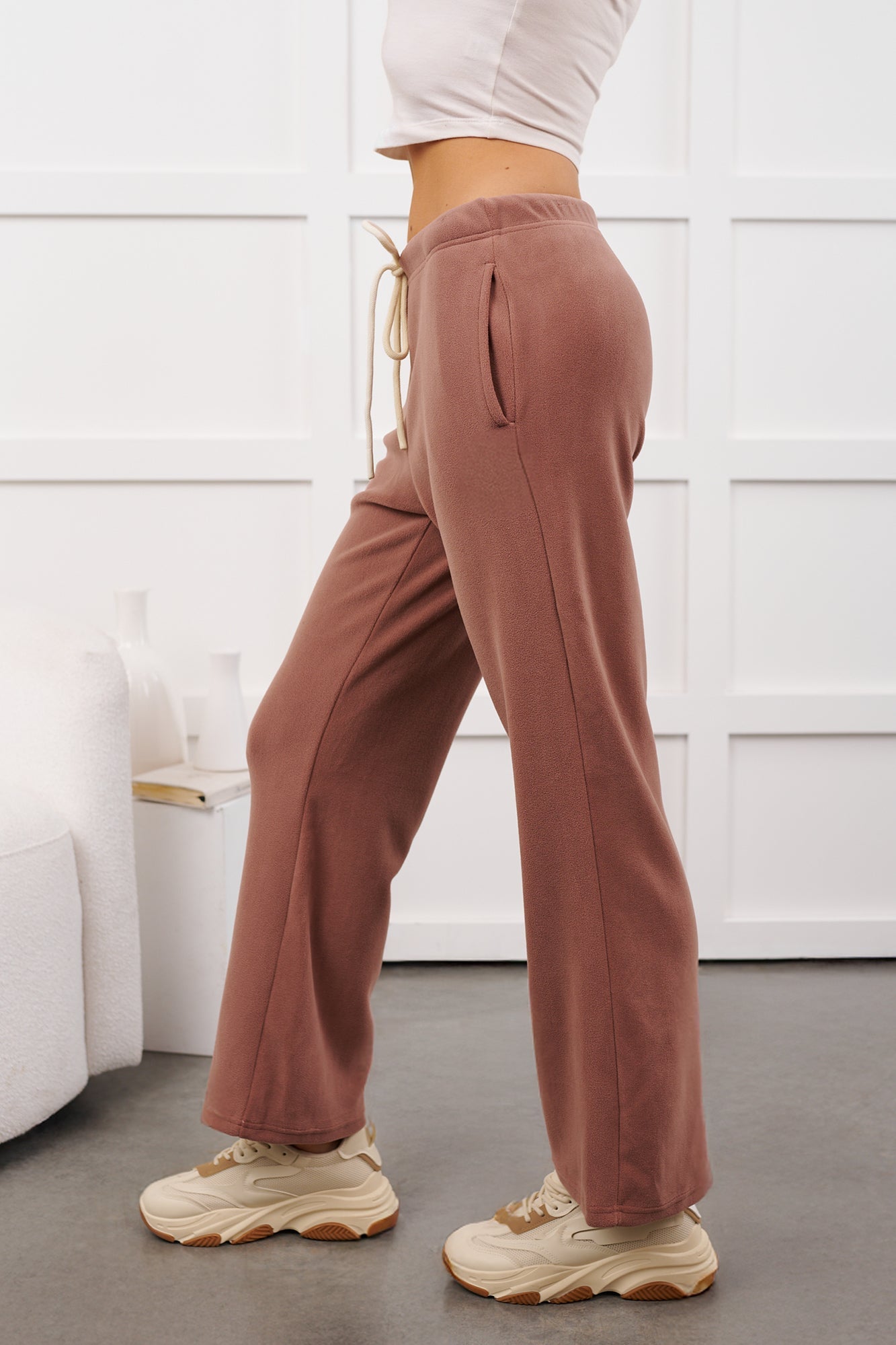 Hey Cutie Fleece Sweatpants (Wood Rose)