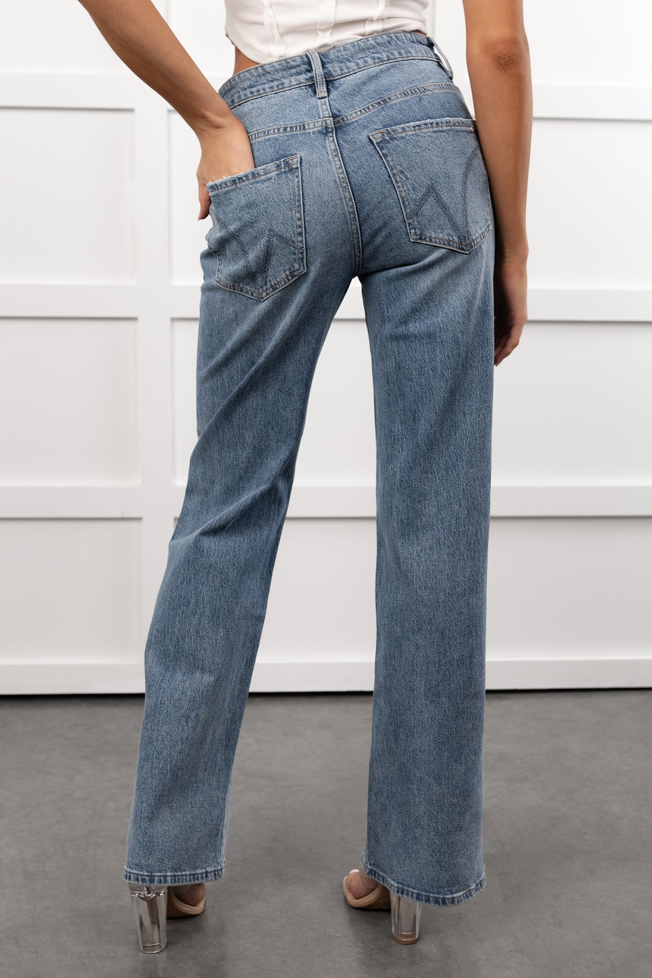 Graysen Wide Leg Mica Denim Jeans (Penn Blue)