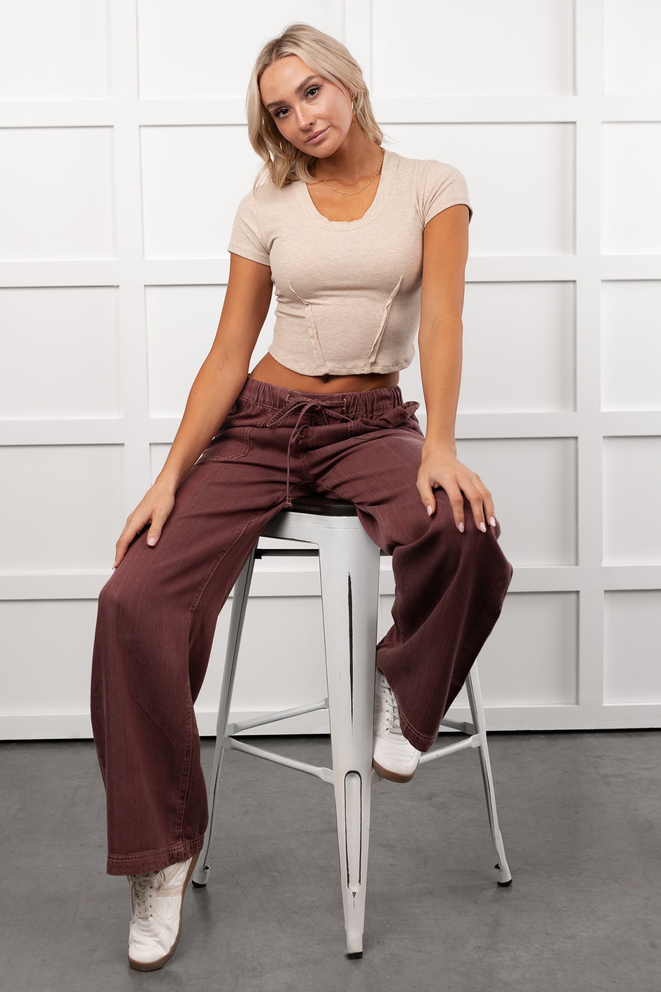 Cherry Lane Drawstring Wide Leg Pants (Matisse)