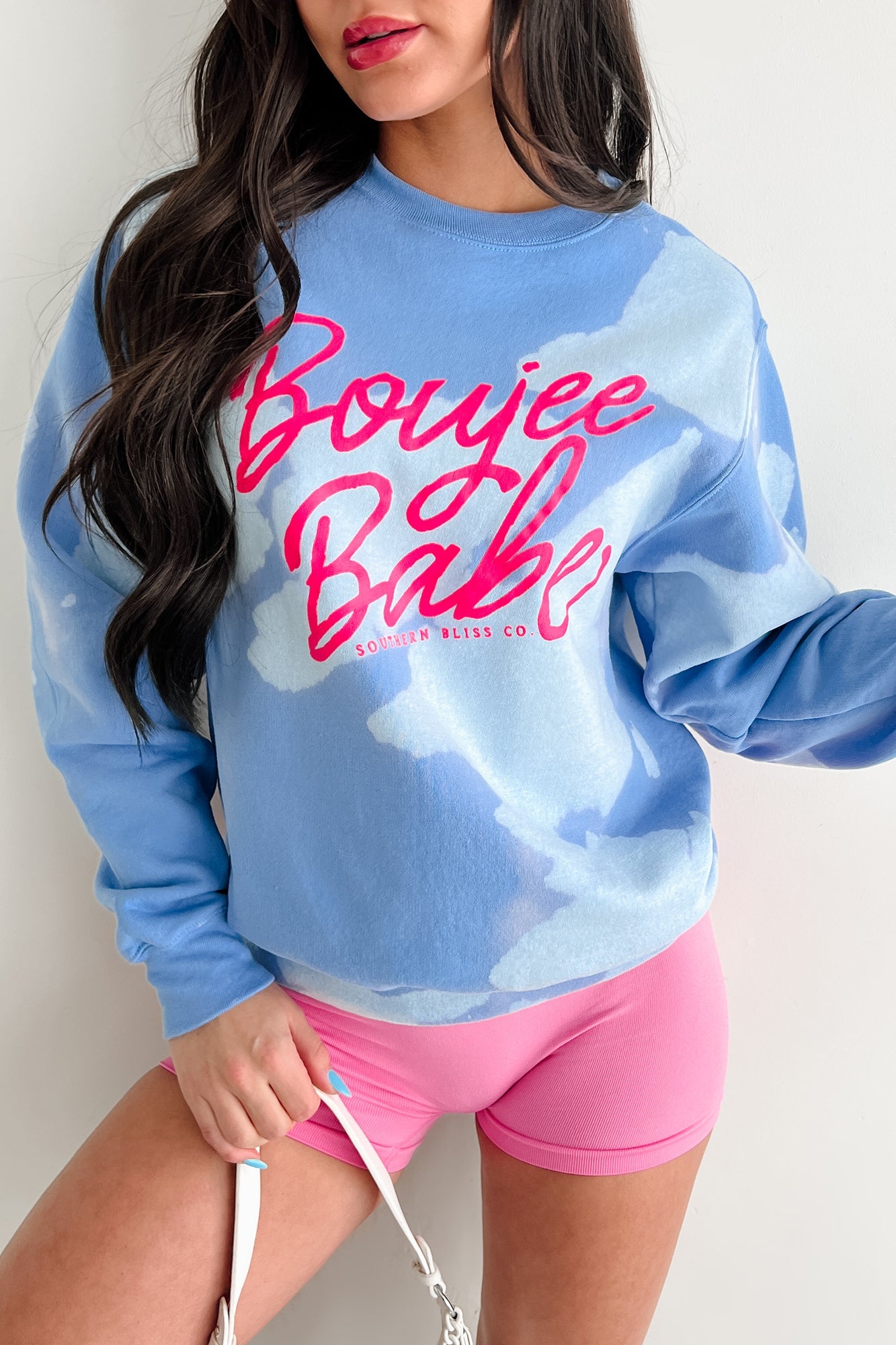 "Boujee Babe" Graphic Cloud Sweatshirt (Blue Bomba)