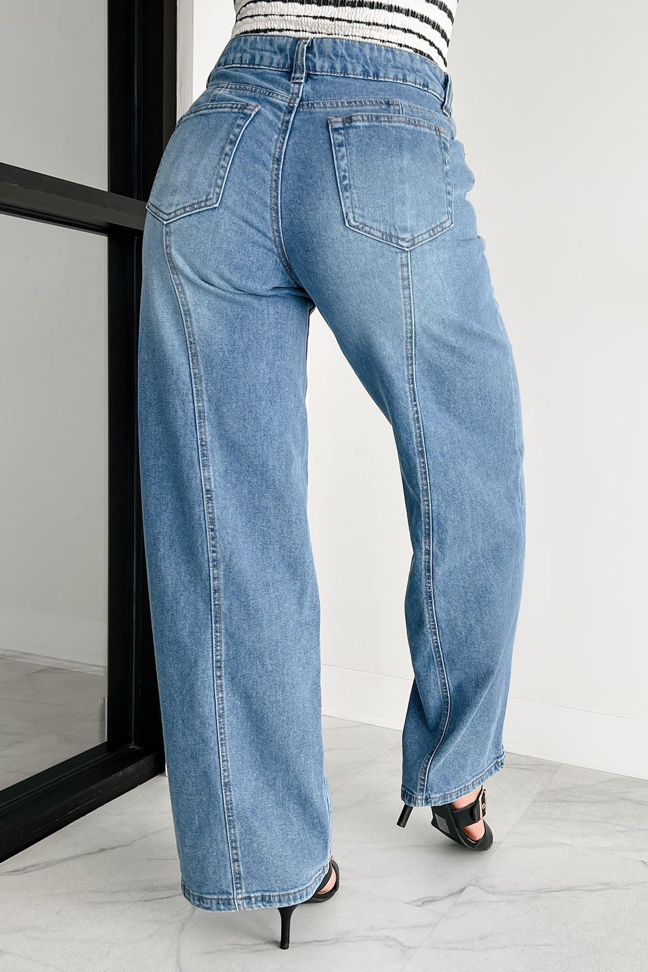 Ivana High Rise Wide Leg Almost Famous Jeans (Medium)