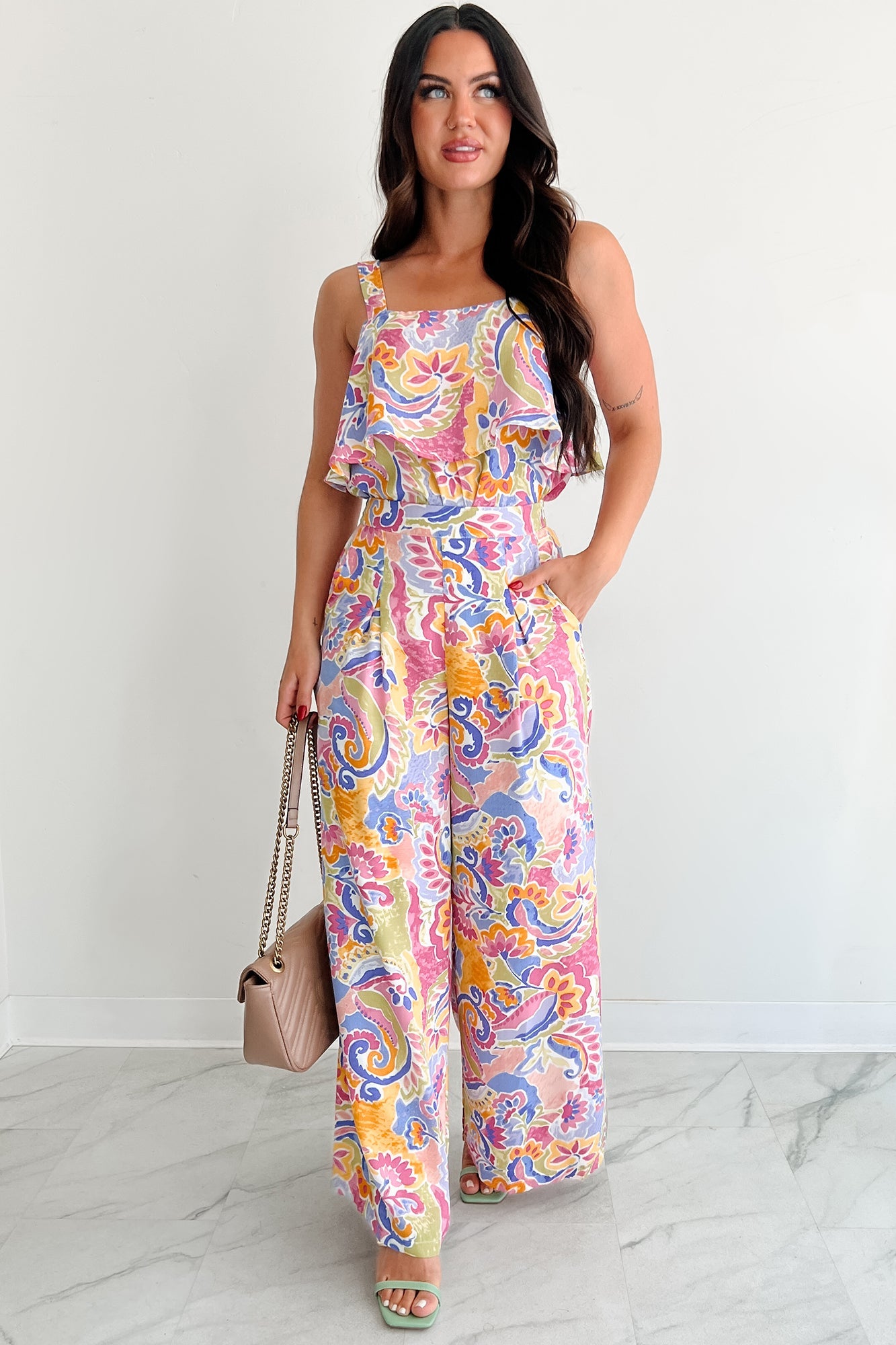 Colorful Imagination Printed Wide Leg Pants (Multi)