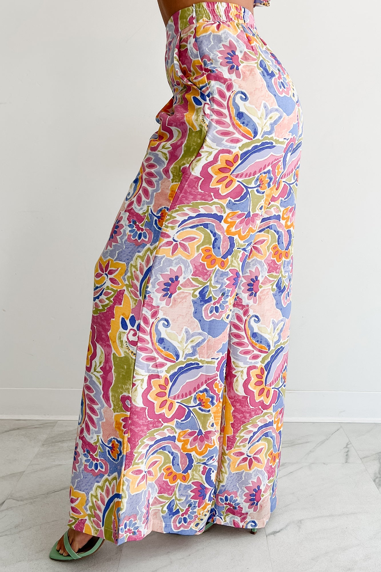 Colorful Imagination Printed Wide Leg Pants (Multi)