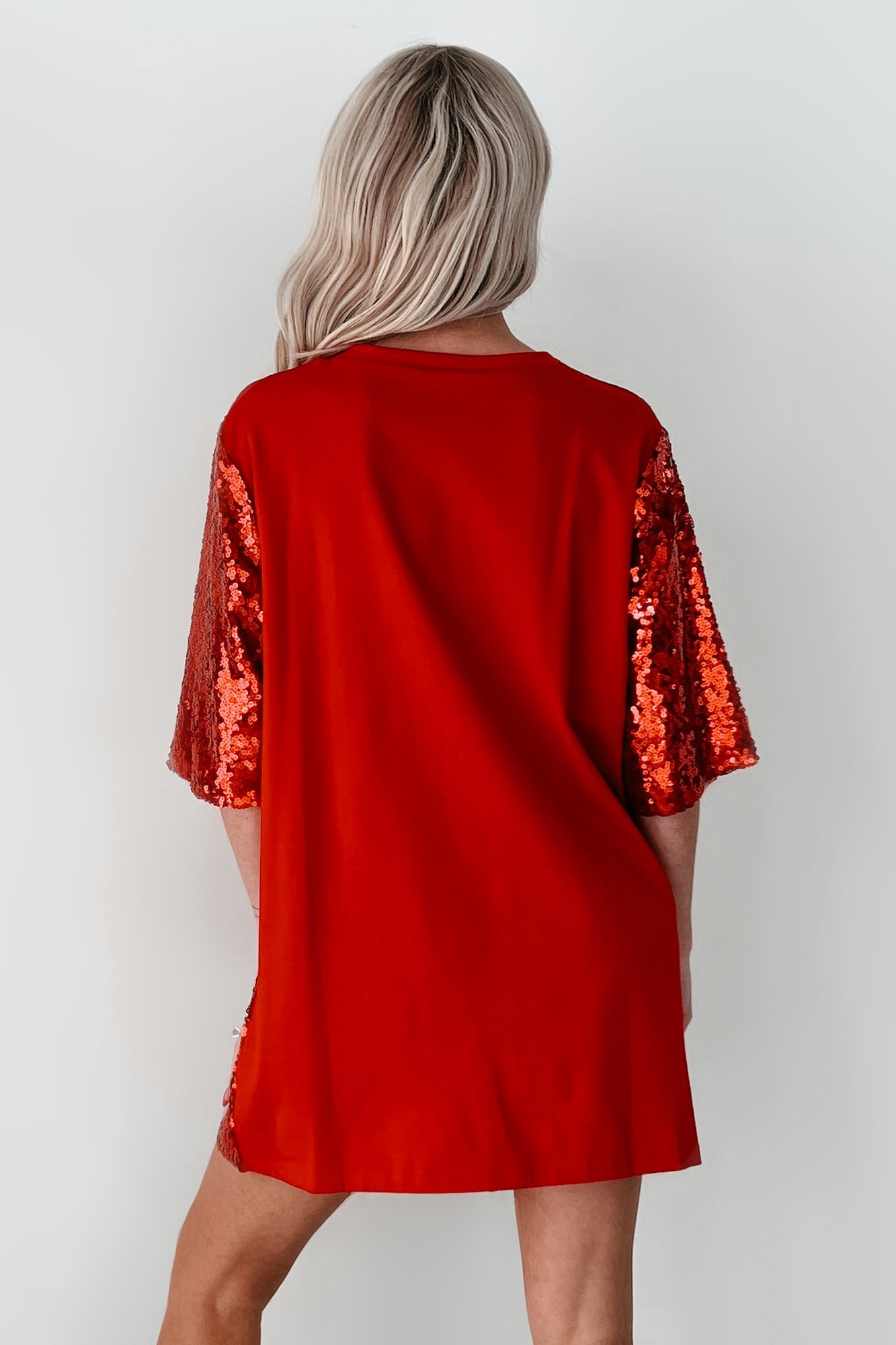 "All You Need Is Love" Sequin Mini Dress (Red)
