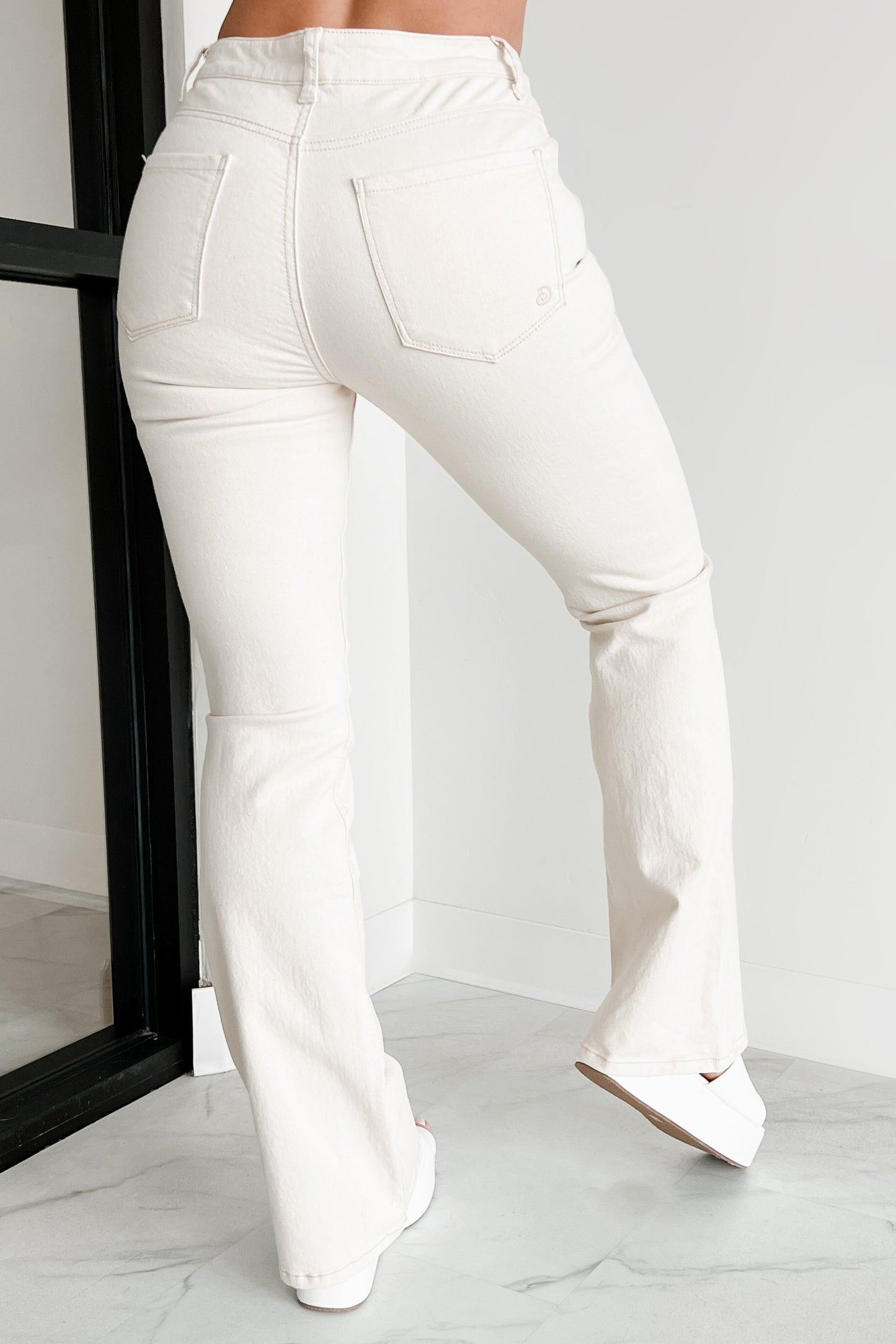 Minka High Rise Flare Indigo Reign Jeans (Khaki)