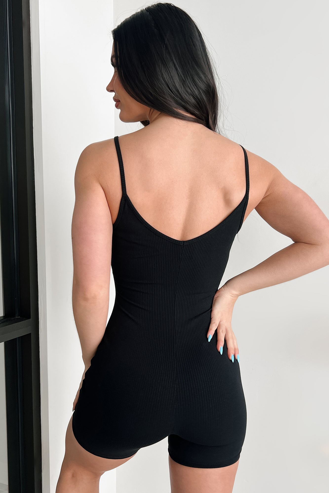 Ready Set Hustle Sleeveless Fitted Romper (Black)