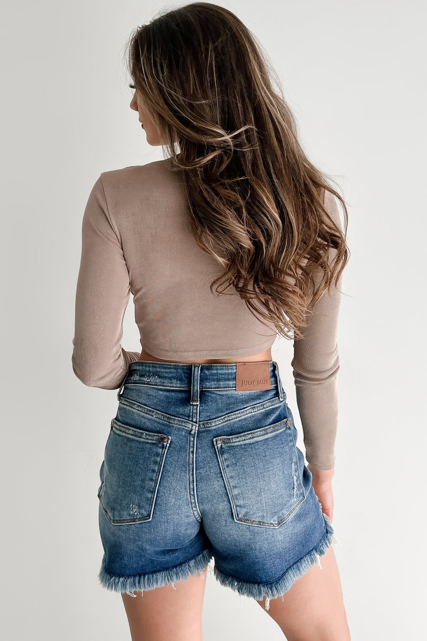 Enchanted Illusion Cut Out Long Sleeve Top (Soft Mocha)