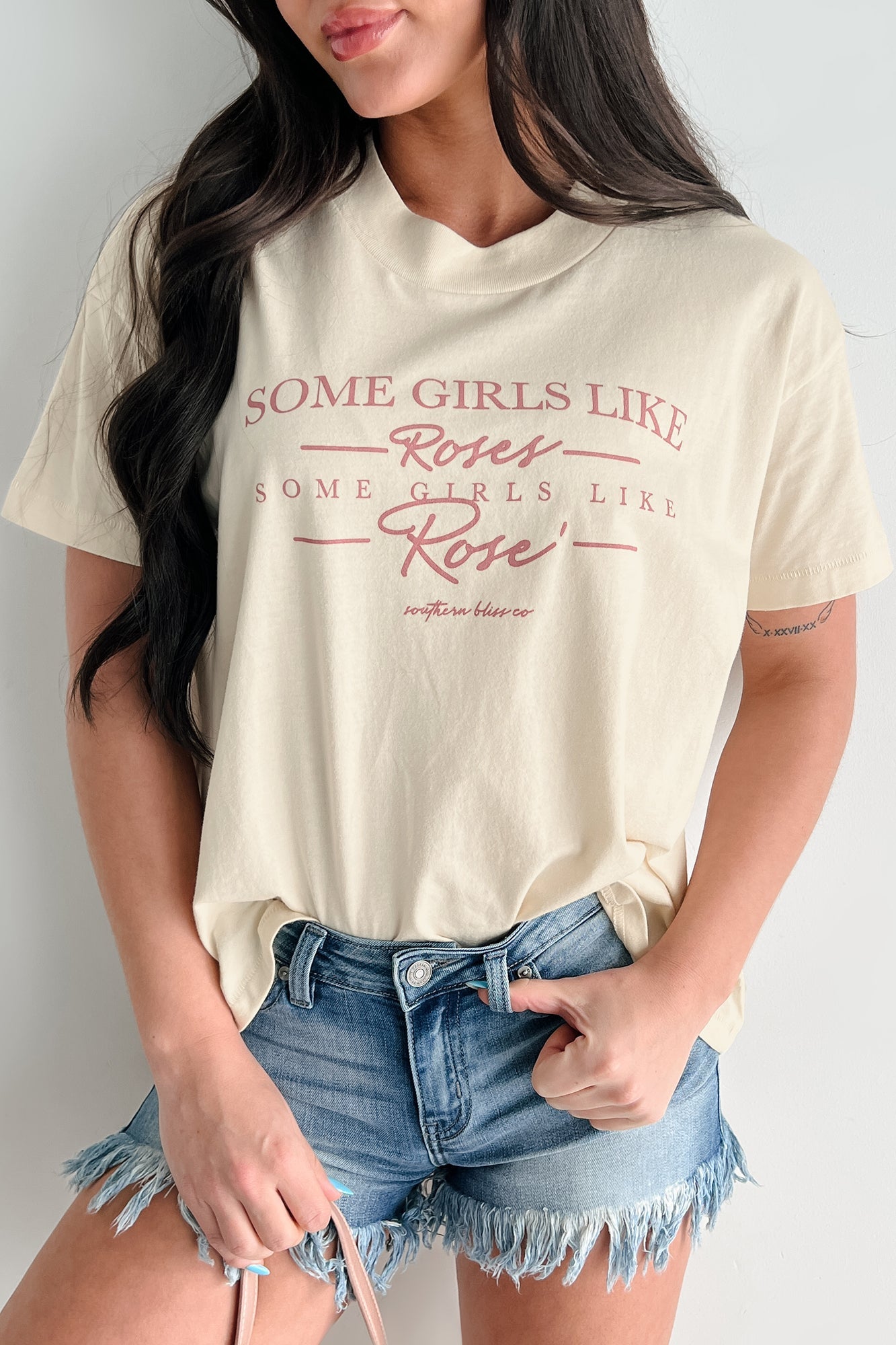 "Some Girls Like Roses" Graphic T-Shirt (Sand)