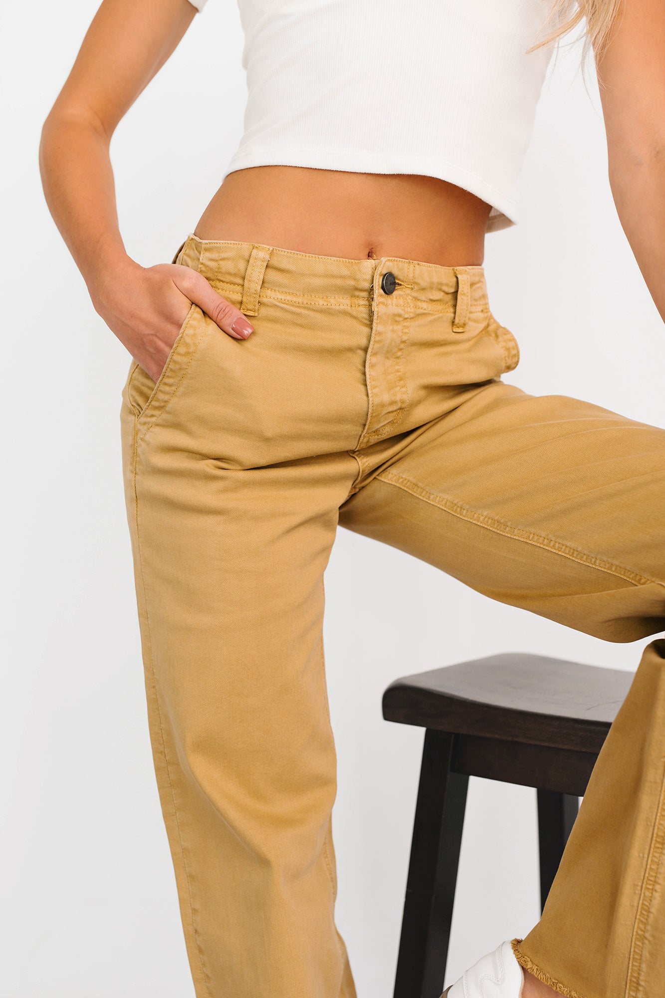 Heath Wide Leg High Rise Mica Denim Jeans (Camel)