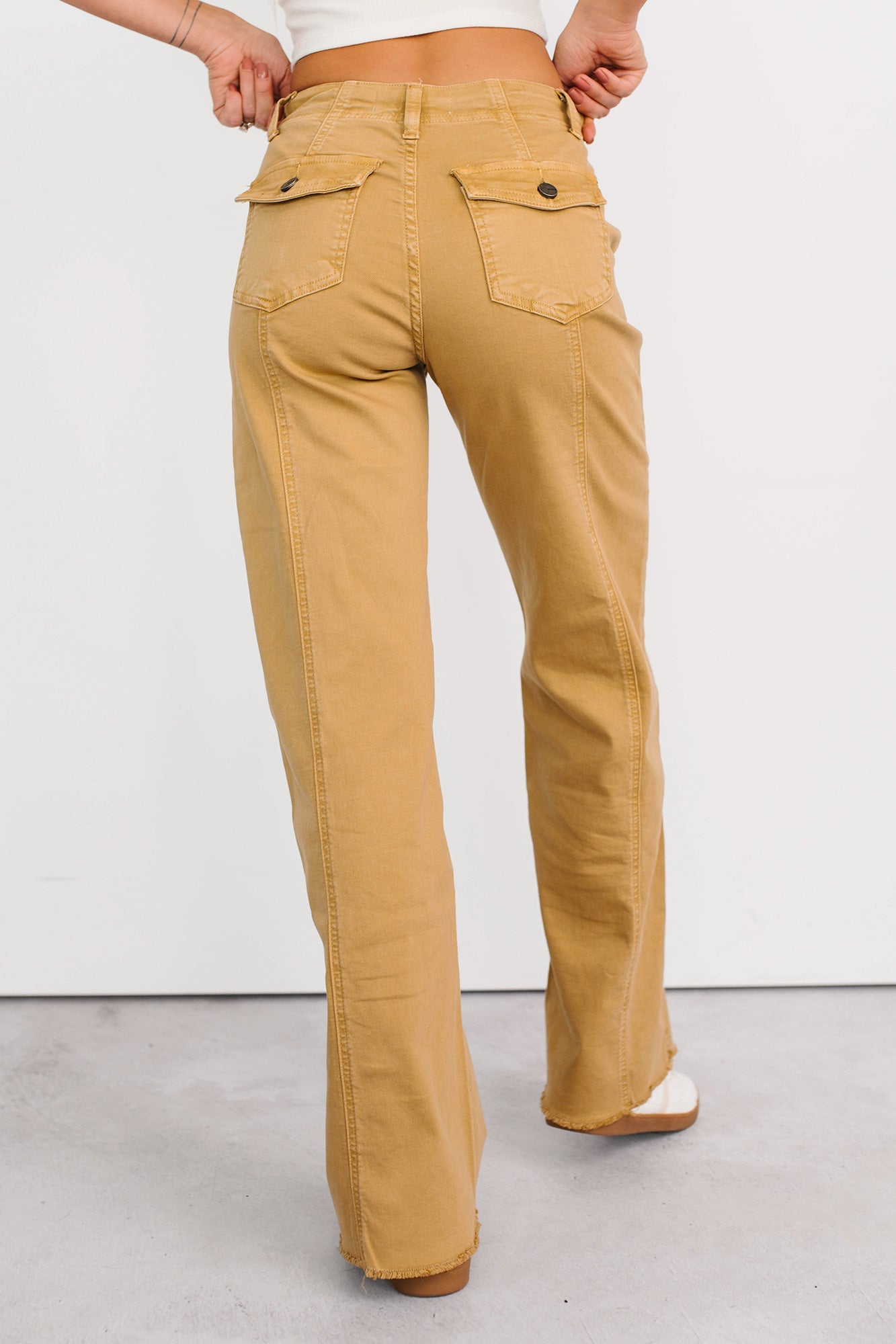 Heath Wide Leg High Rise Mica Denim Jeans (Camel)