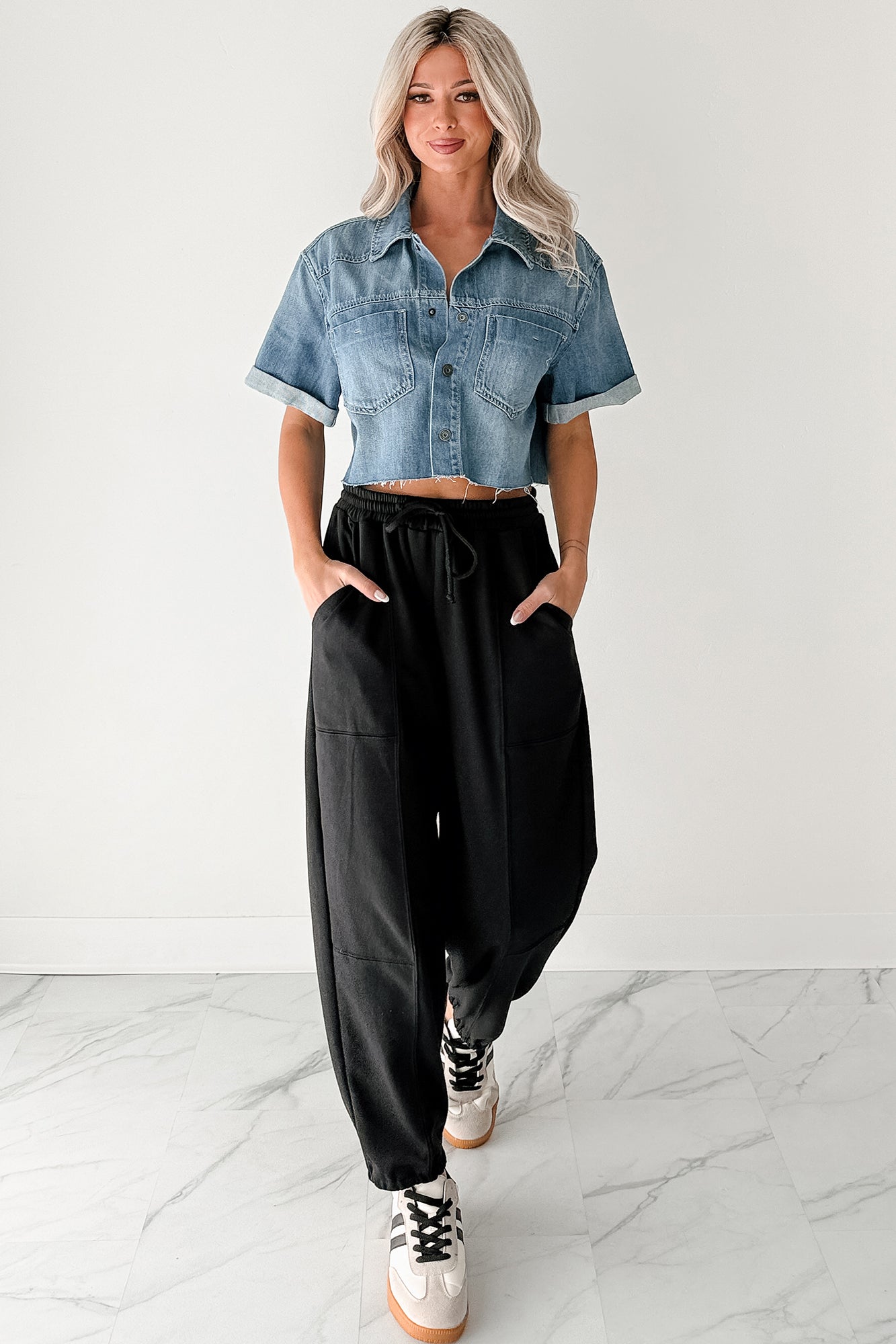 Casual Darling High Rise Jogger Sweatpants (Black)