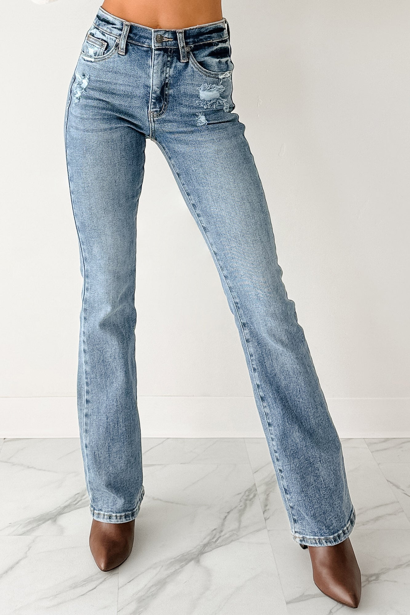 Lara Saige Denim Tummy Control Slim Bootcut Jeans (Medium)