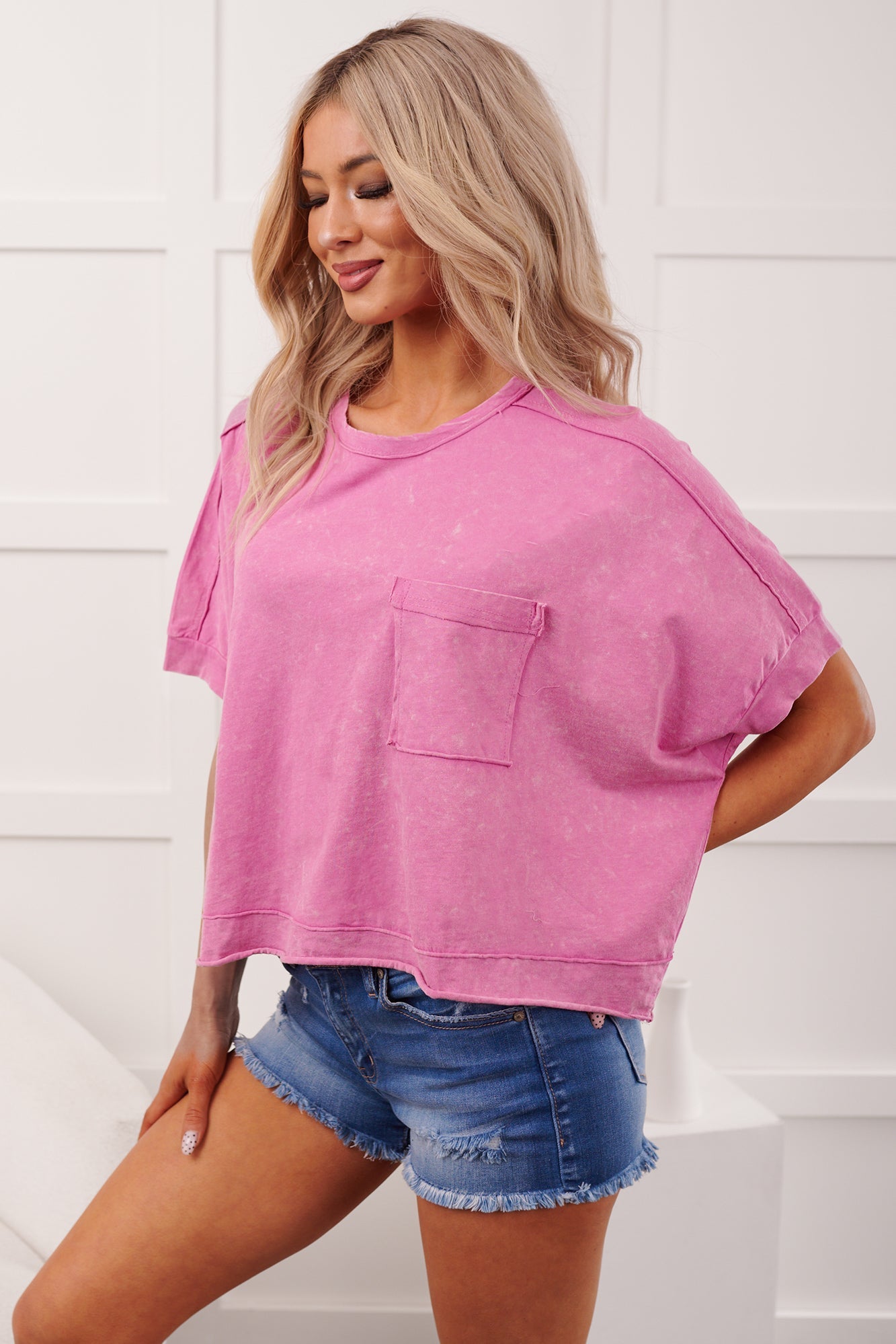 Kendrick Acid Wash Crop Top (Orchid)