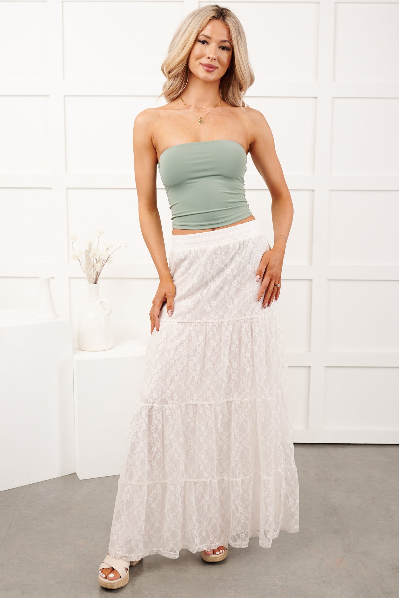 Rightfully Hers Strapless Fitted Crop Top (Seafoam Sage)