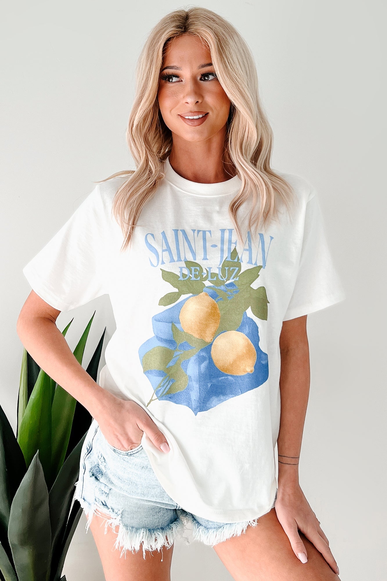 "Saint-Jean" Lemon Graphic T-Shirt (Ivory)
