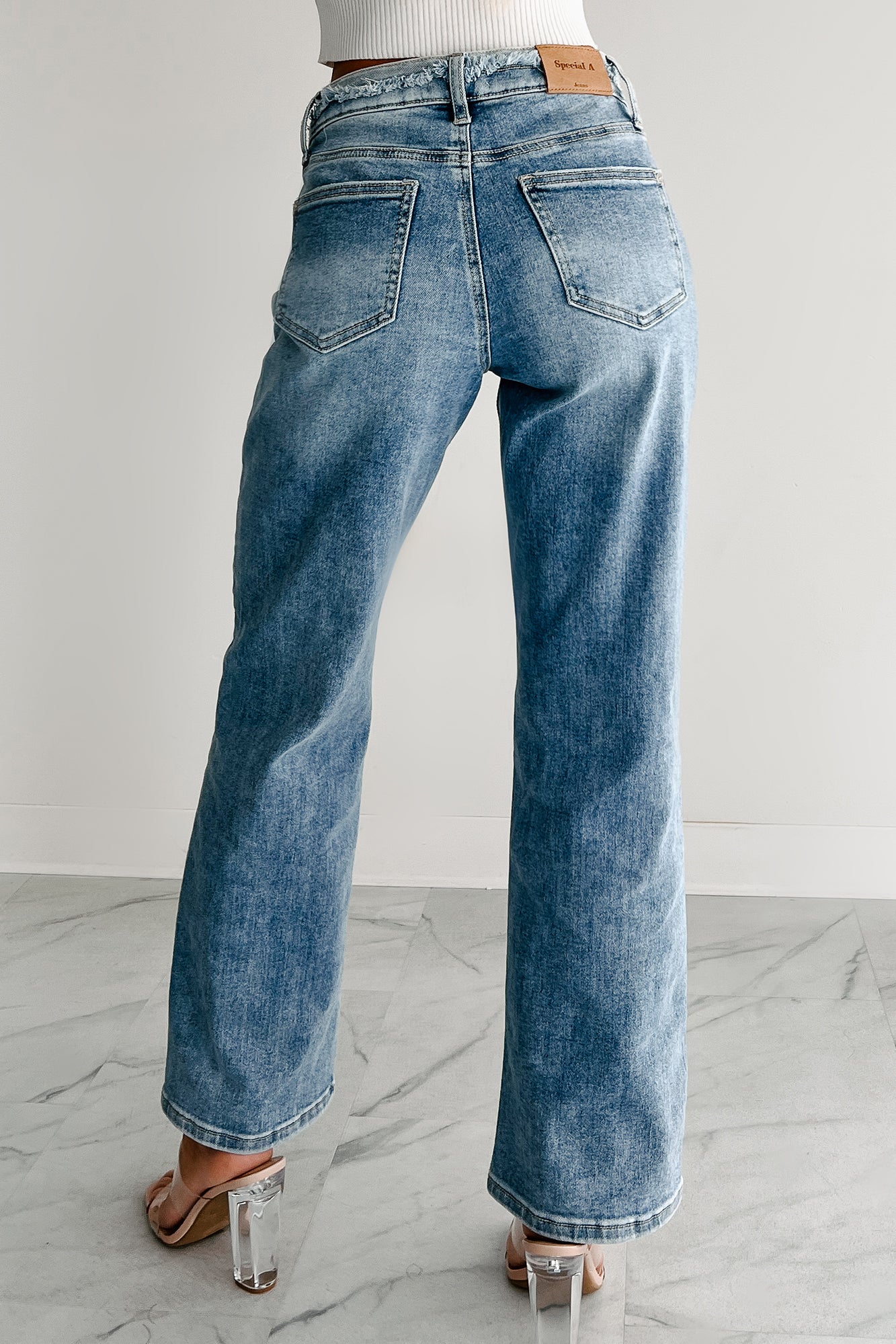 Noelle Distressed Straight Leg Special A Jeans (Medium)