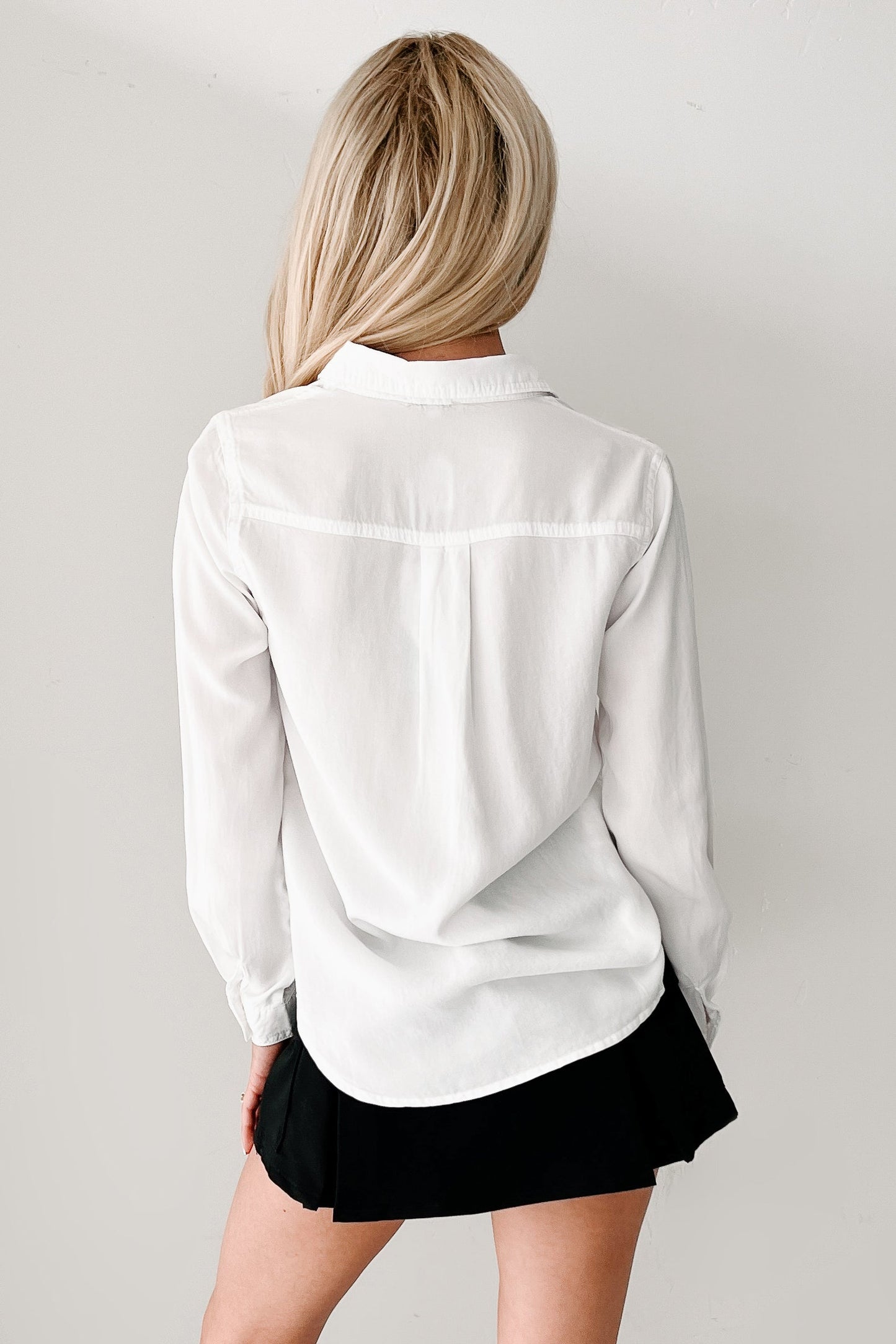 Nothing Fancy Long Sleeve Buttoned Top (White)