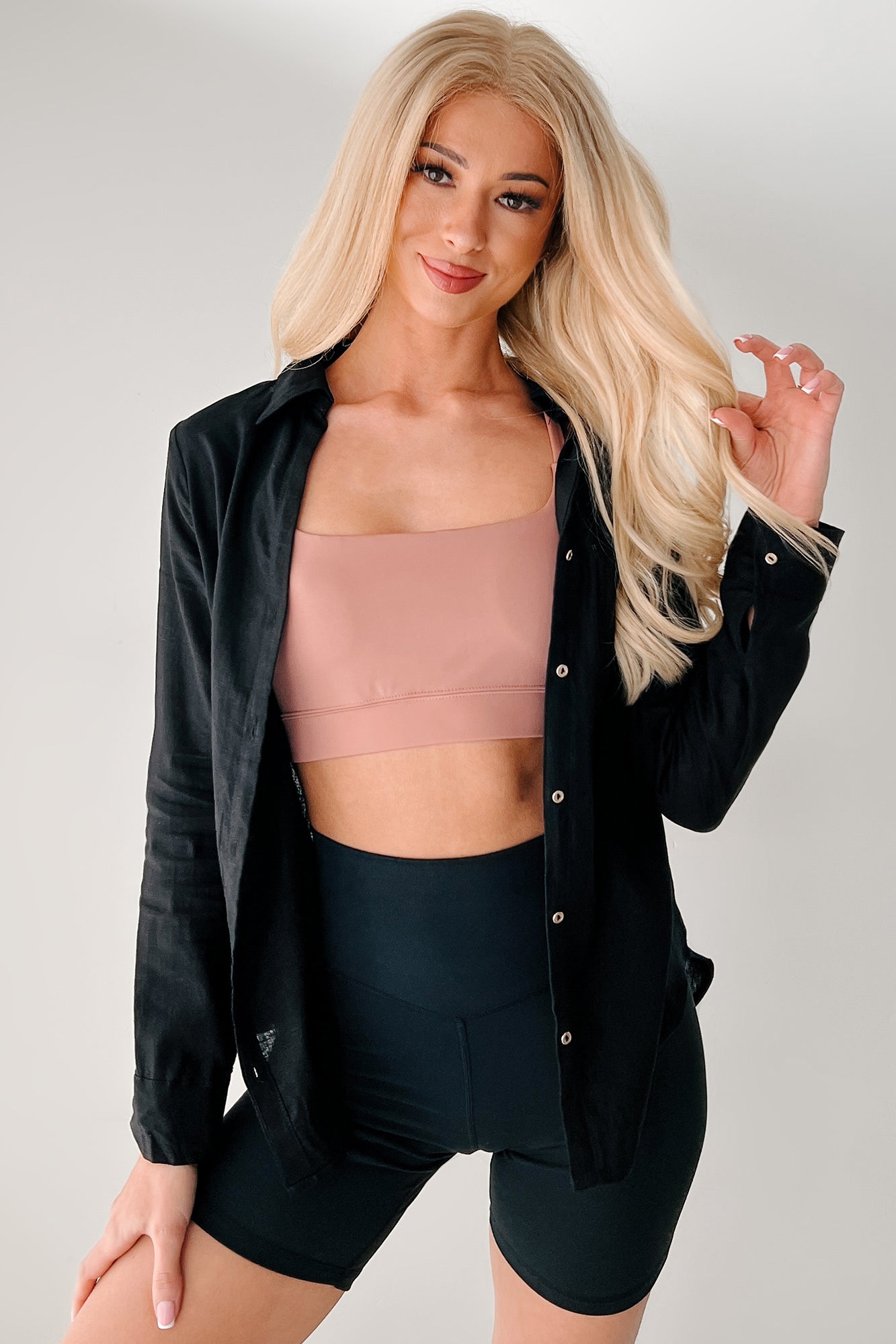 Game Face On Criss-Cross Activewear Top (Clay)