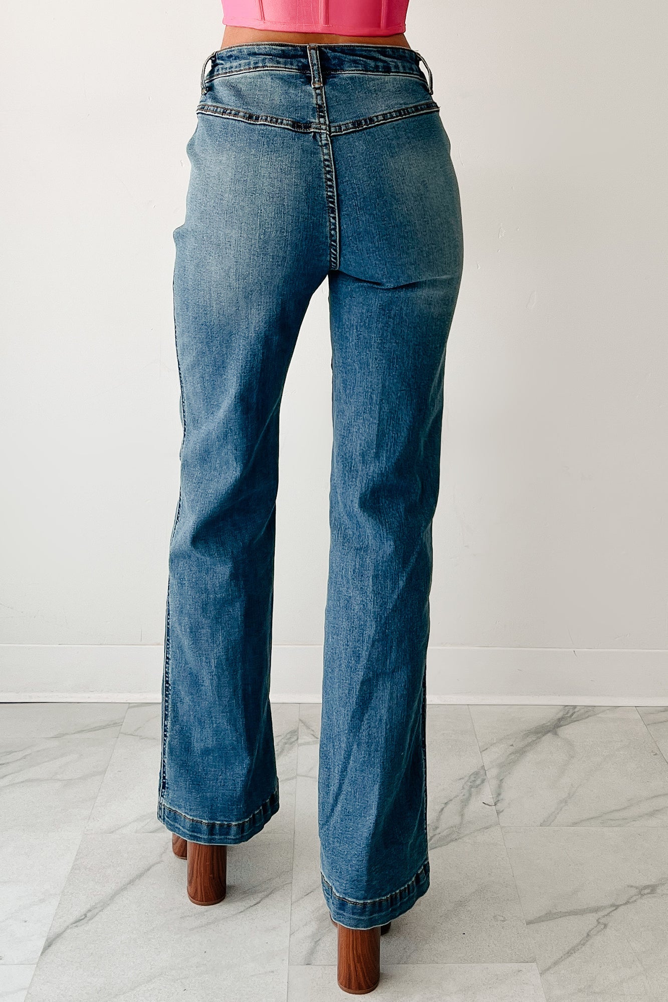 Liora High Rise Wide Leg Indigo Reign Jeans (Medium Blue)
