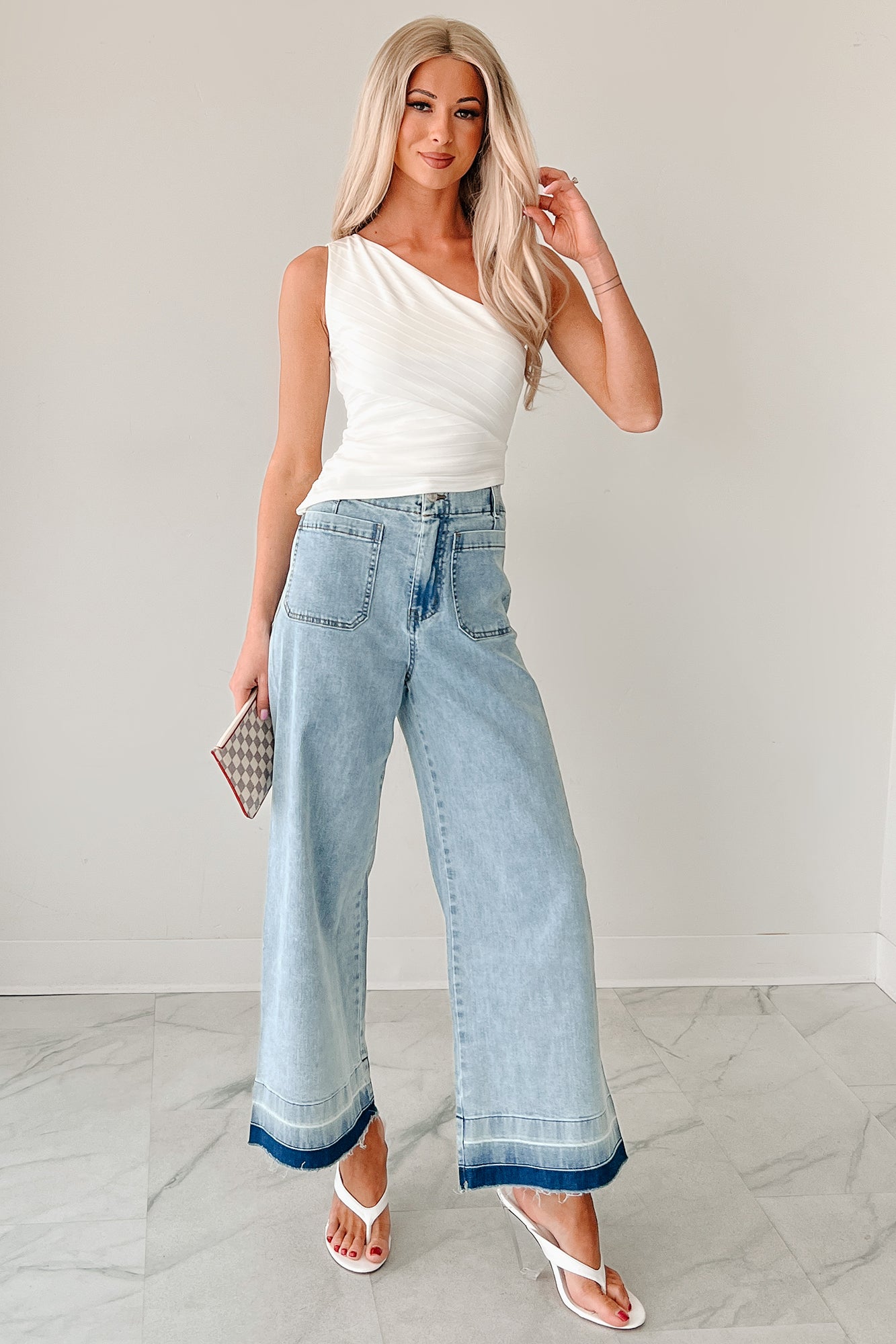 Slow & Sweet One Shoulder Top (Off White)