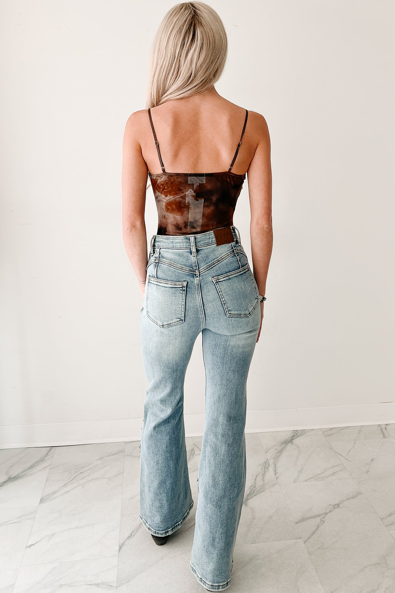Midnight Playlist Sleeveless Mesh Bodysuit (Walnut)