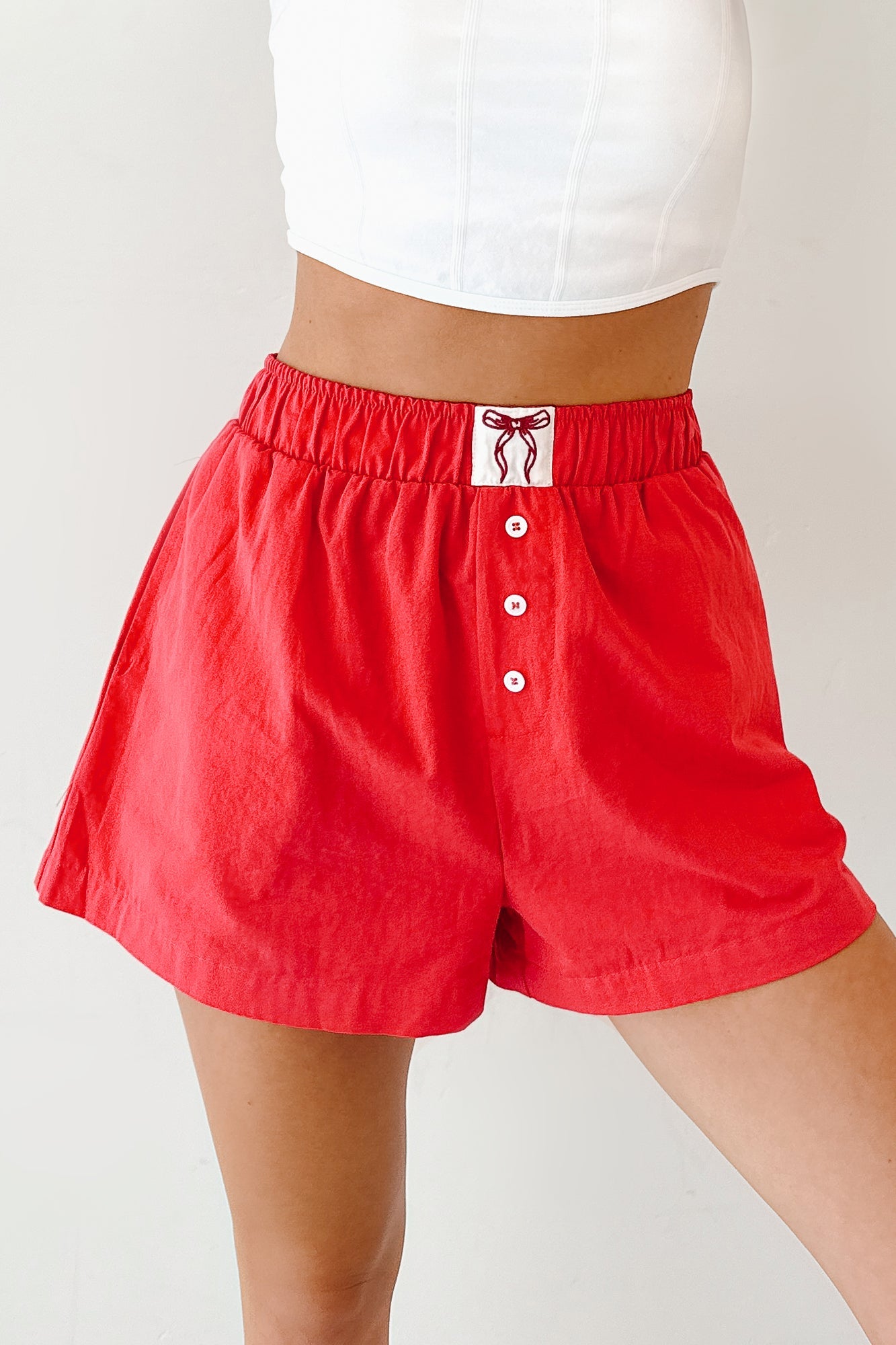 Flirt Mode On Ribbon Boxer Shorts (Red)