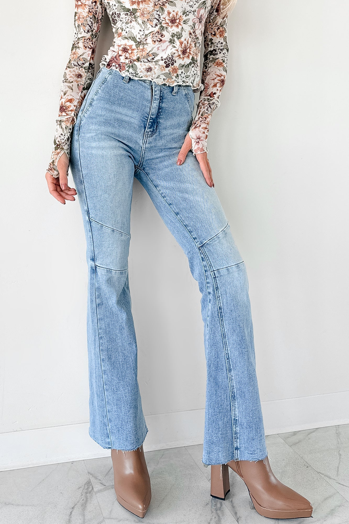 Keller Tummy Control Flare Saige Denim Jeans (Light)