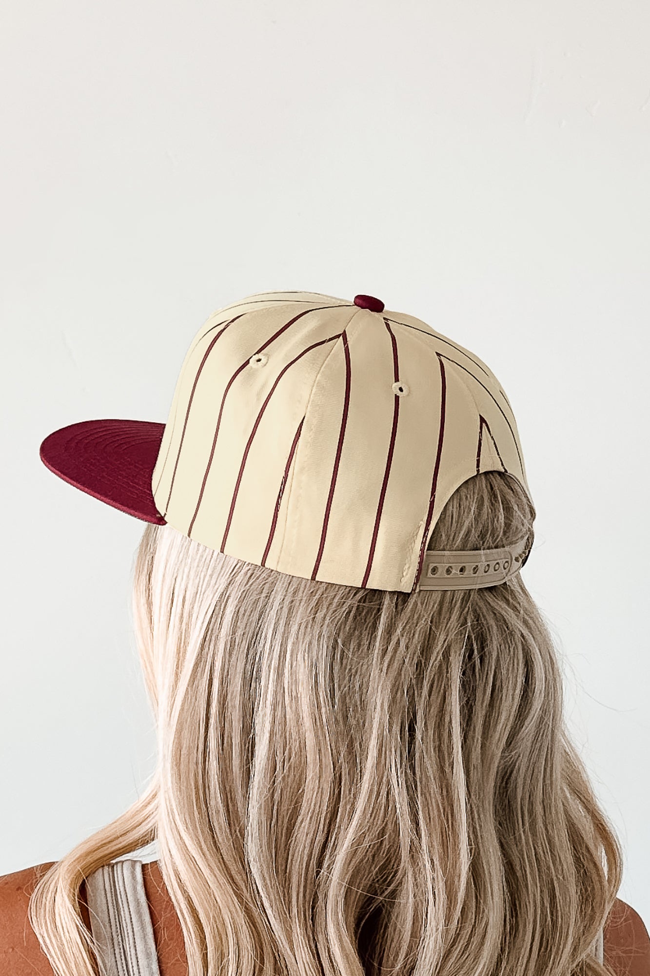 Out Of The Park Striped Baseball Cap (Burgundy)