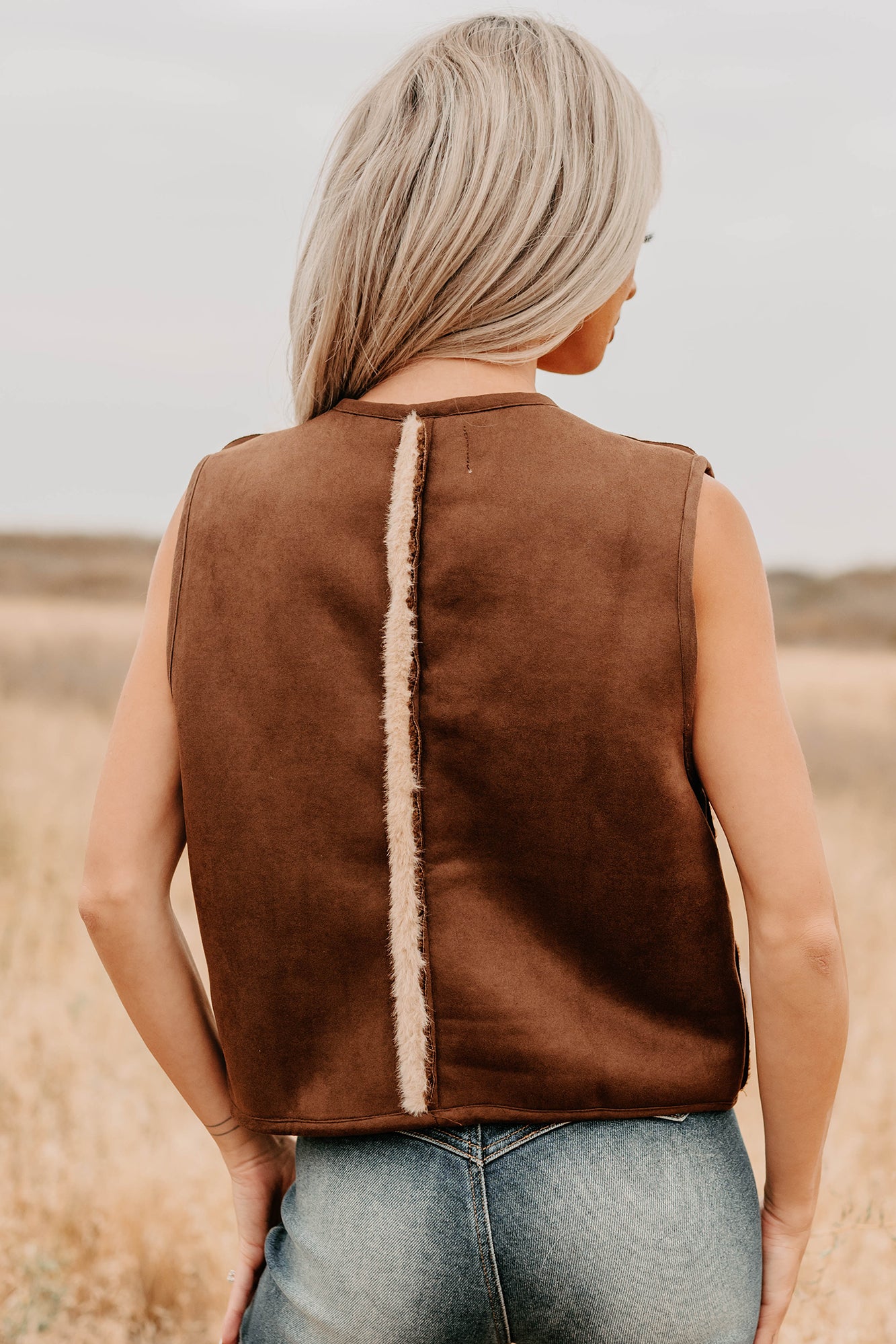 Mountain Muse Faux Suede Vest (Chocolate)