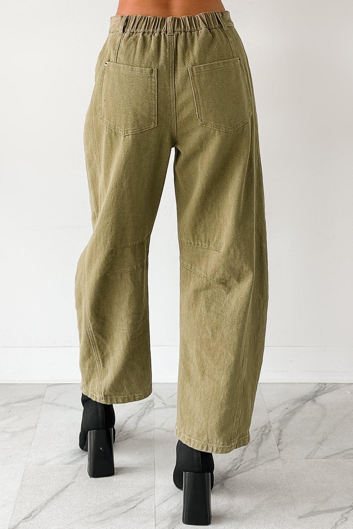 Hansen Hight Rise Barrel Jeans (Olive)