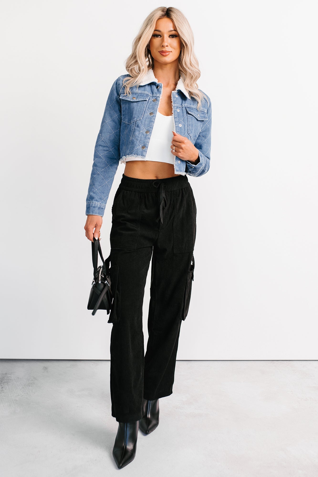 Lester Corduroy Cargo Pants (Black)