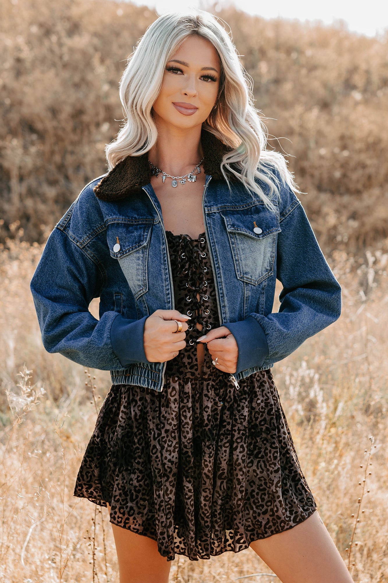 Breaking The Quiet Sherpa Collared Jacket (Denim)